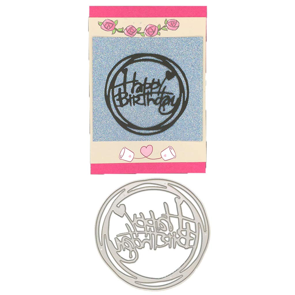 WQIYDie Cuts for Card Making, Happy Birthday Metal Cutting Dies Stencil DIY Scrapbooking Album Stamp Paper Card Embossing Craft Decor