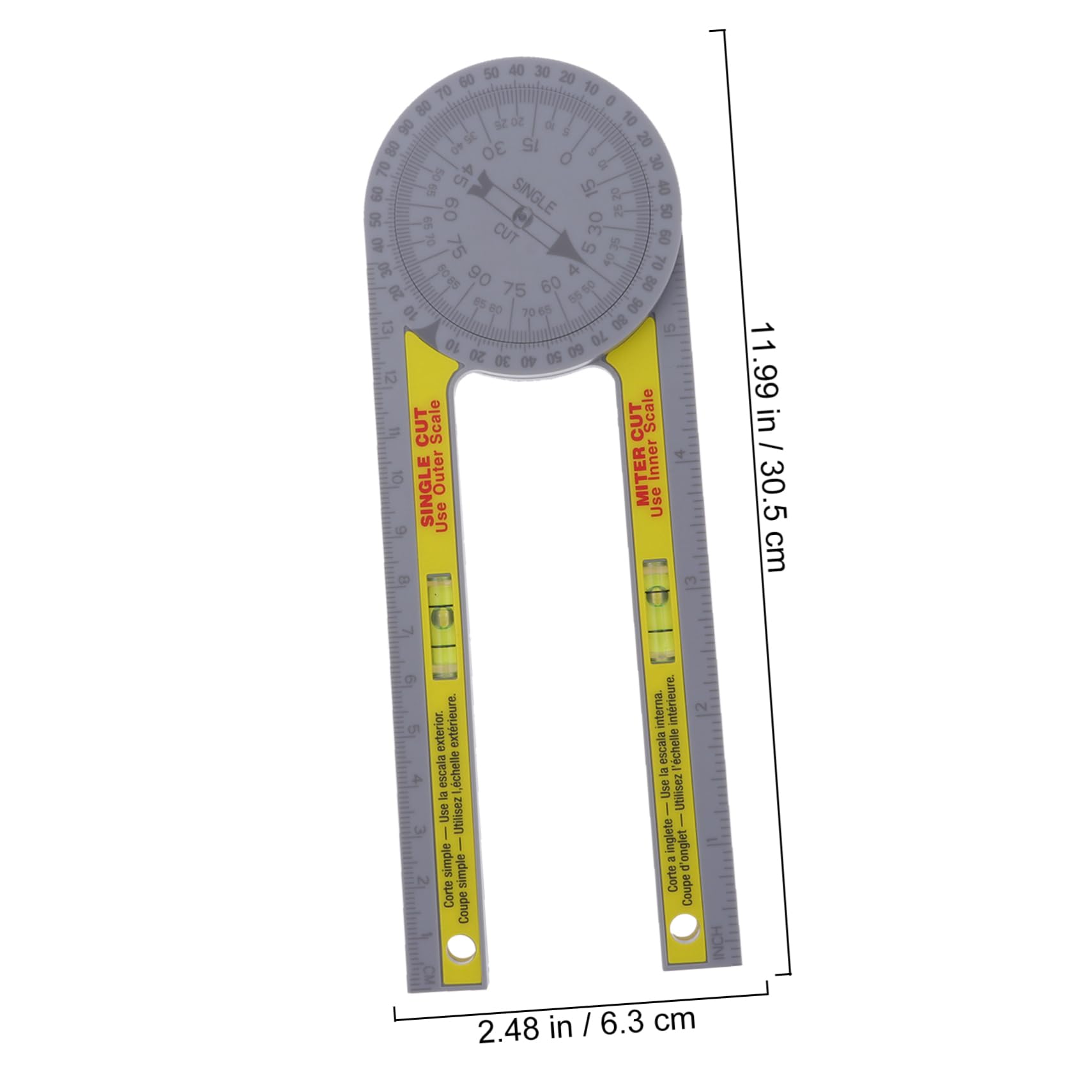 OSALADI Angle Protractor Ruler for Working Miter Protractor Precise Measurement for Carpentry