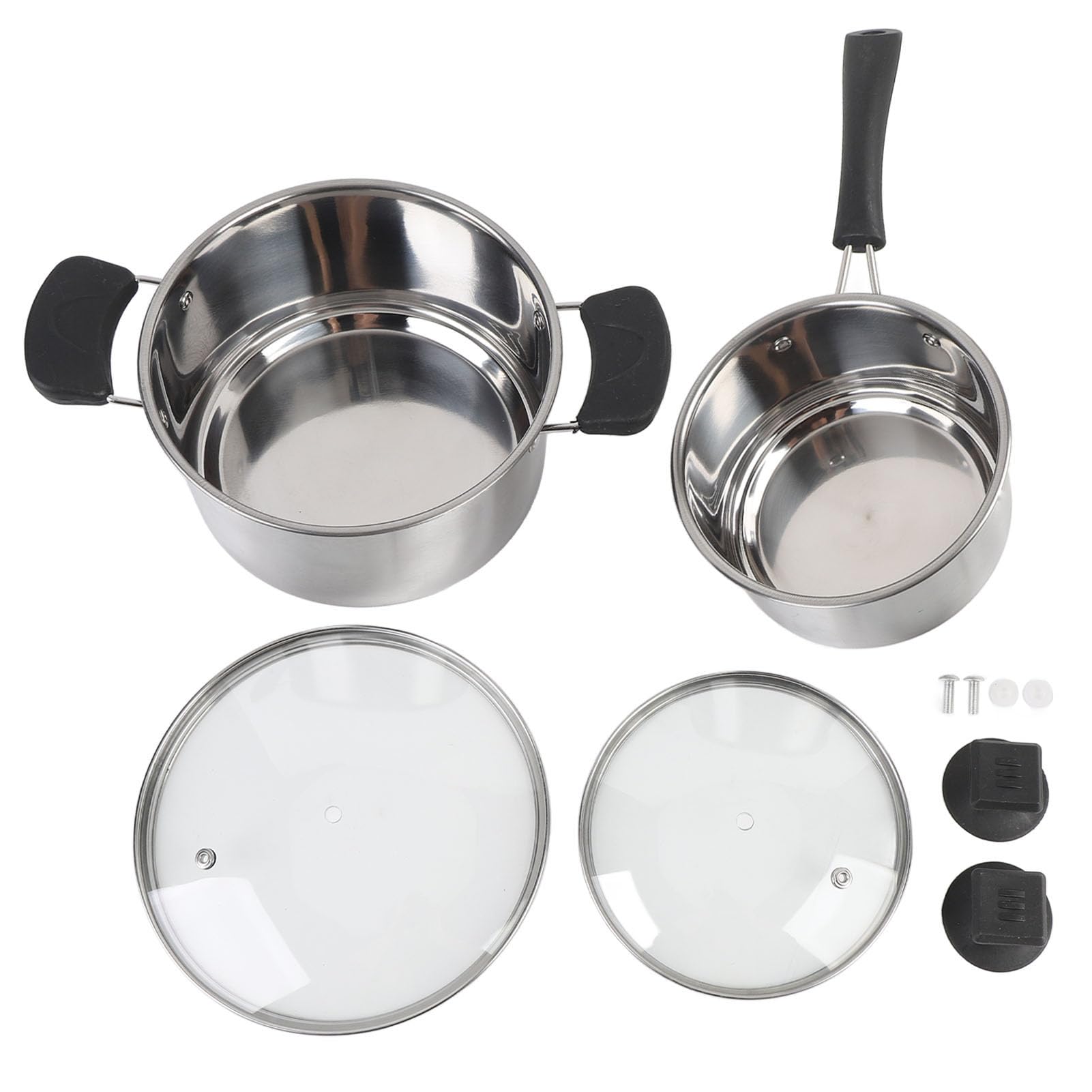 Fabater Antihaftbeschichtetes Edelstahl-Milchtopf-Sauce-Kochtopf-Set für das Tägliche Kochen. Leicht zu Reinigender Suppentopf für Hobbyköche