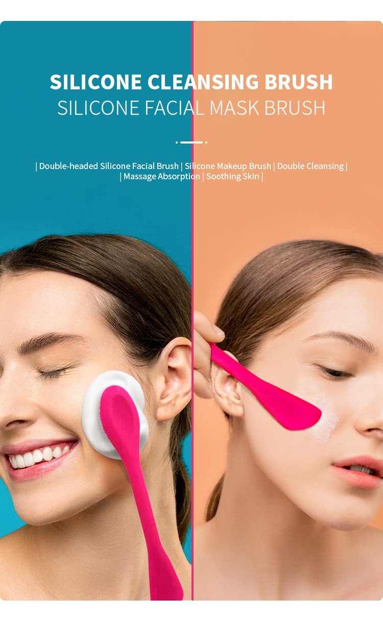 Giffy Double-Ended Silicone Face Mud Mask Applicator Brush Spatula for Cream Lotion Moisturizer, Cosmetic Beauty Tool Saloon Home Parlours for Men and Women Use 1