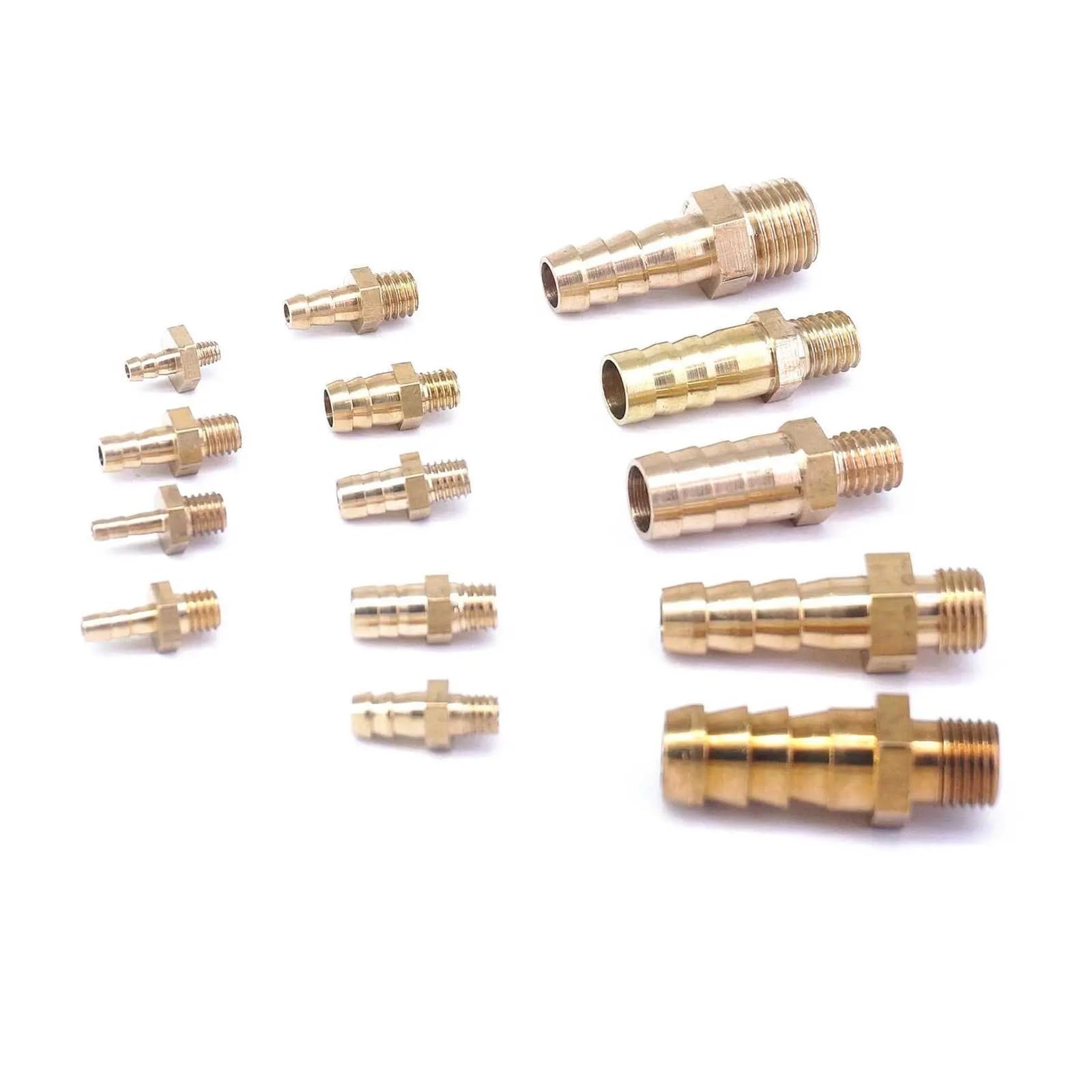 MQXFCZUX 5pcs Fit Hose I/D 8mm Barbed x Metric M10x1 Male Brass Splicer Connectors Fittings MQXFCZUX