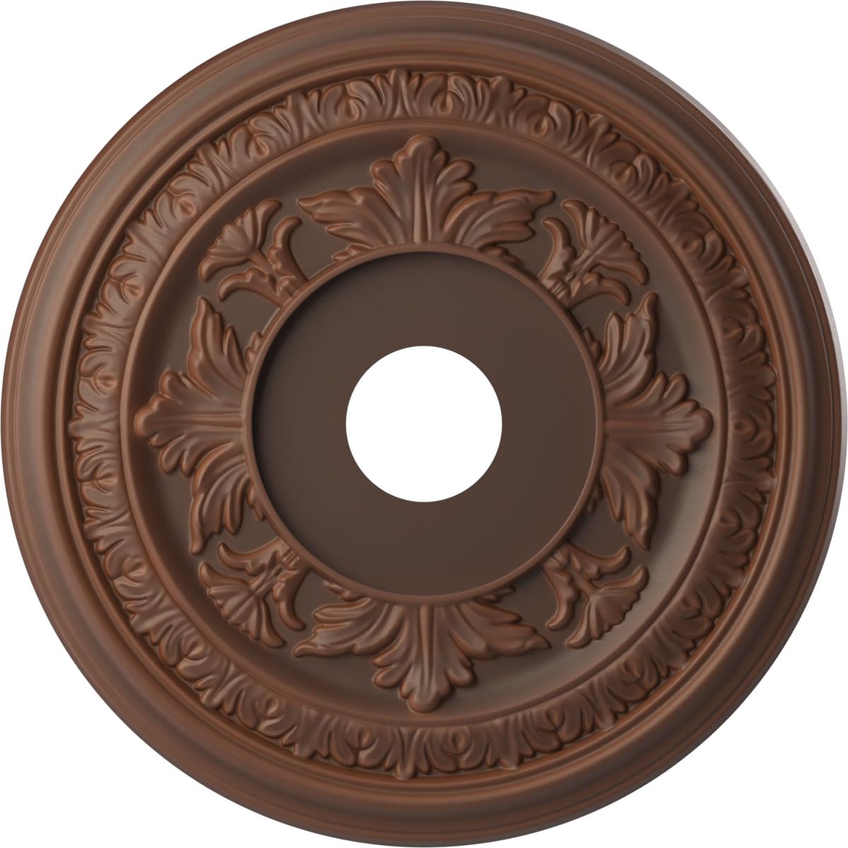 Ekena Millwork CMP19BADRU Baltimore Thermoformed PVC Ceiling Medallion (Fits Canopies up to 7 3/4"), 19"OD x 3 1/2"ID x 1"P, Universal Aged Metallic Rust