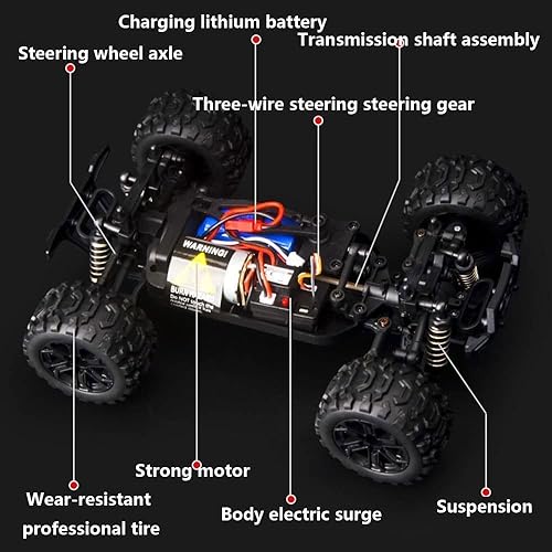 Miniatura 4 de Autos RC de alta velocidad a escala 118, auto de control remoto todo terreno para adultos y niños, camión RC todoterreno 4x4, camión RC de escalada