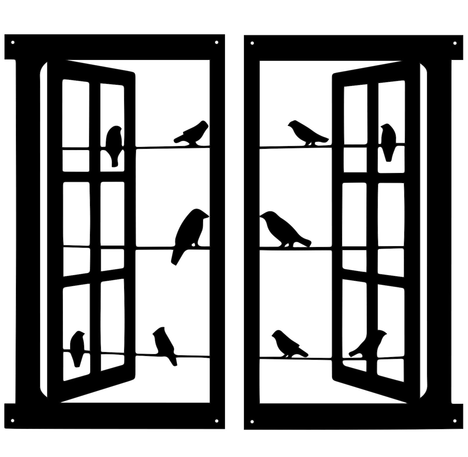 RESACOMetal Wall Art Bird Wall Decor Faux Window Wall Decor Farmhouse Decorations for Kitchen Living Room Bedroom Office Indoor Outdoor Housewarming Gift (Black 17in x18.3in)