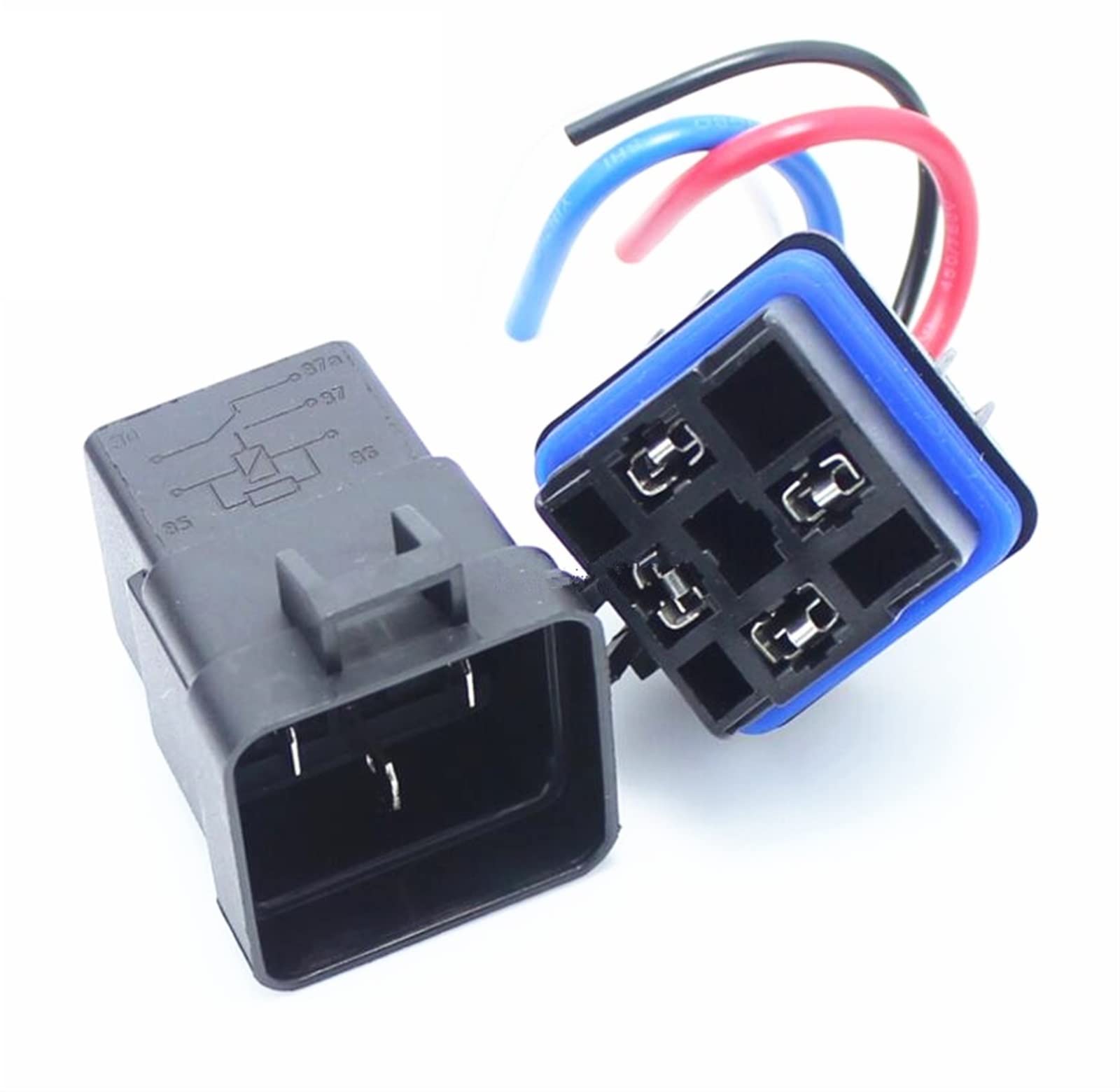 Relè a 4 pin a 5 pin 12v 40A con spina e cablaggio da 12 cm Relè for auto di modifica dell'automobile impermeabile Parti di ricambio (Size : 24v 40A 5 pin)