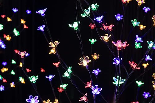 Miniatura 3 de Lightshare Juego de 3 árboles de cerezo LED árboles artificiales iluminados de 4 pies y 5 pies y 6 pies multicolor con control remoto para