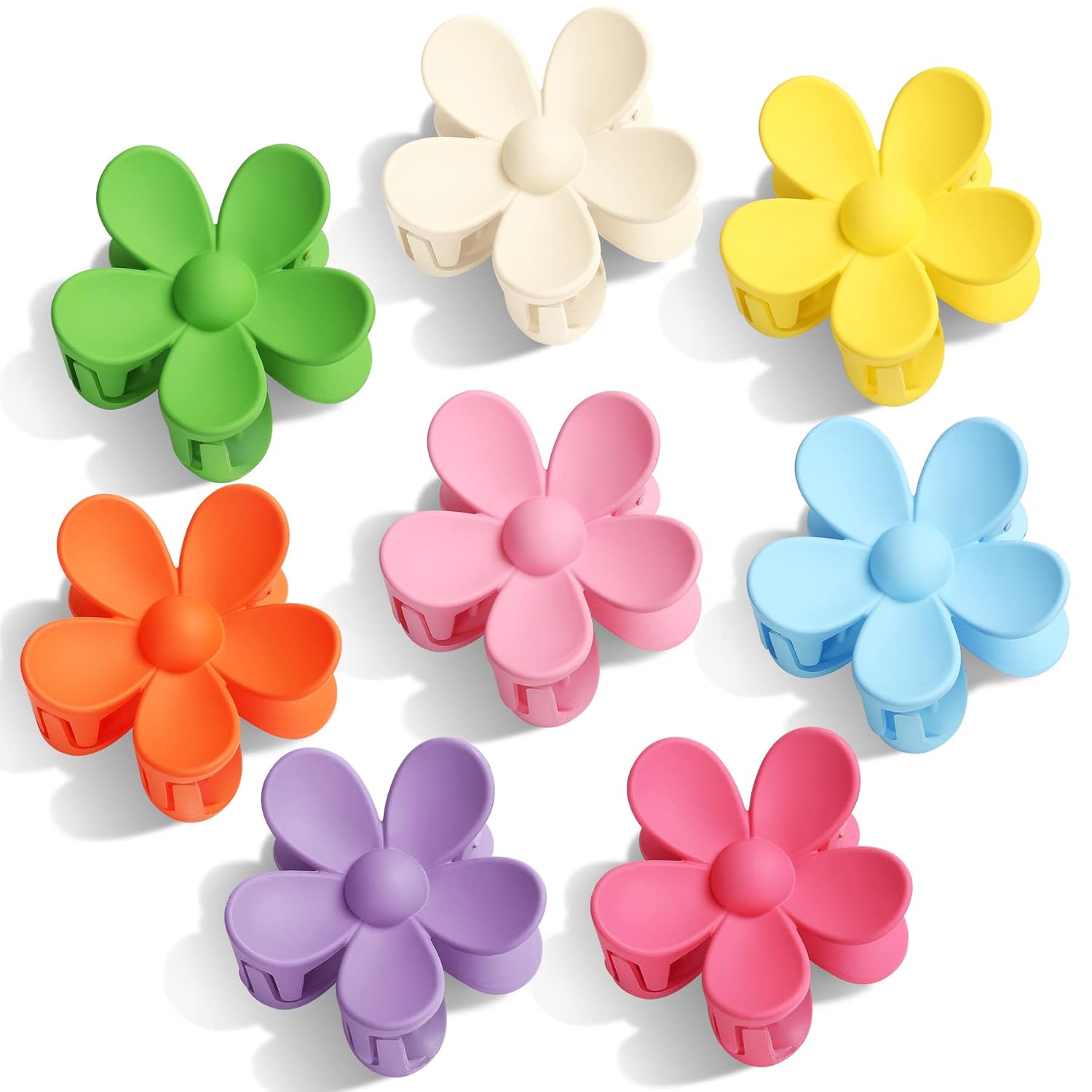 Tyfthui 8 Pieces Flower Hair Clips, Matte Daisy Hair Claw