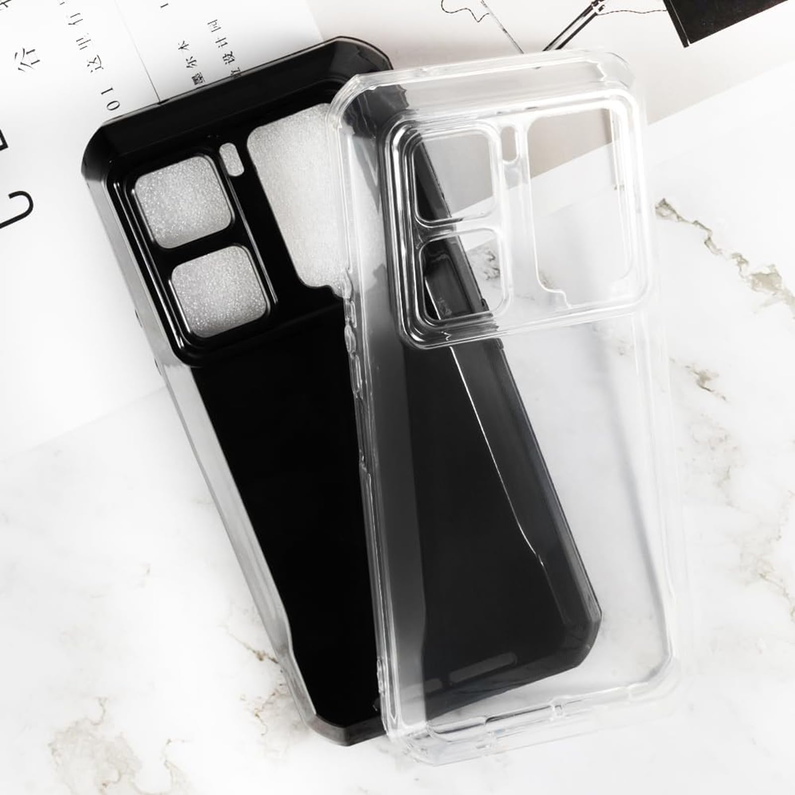 HGJTFANY Coque Pour Oukitel WP55 Ultra (6.60") + 2 Pack Verre Trempé, Housse Transparente En Silicone Souple Avec Protection écran,[Ultra-Mince] [ Antichoc] Etui Pour Oukitel WP55 Ultra - YQ12