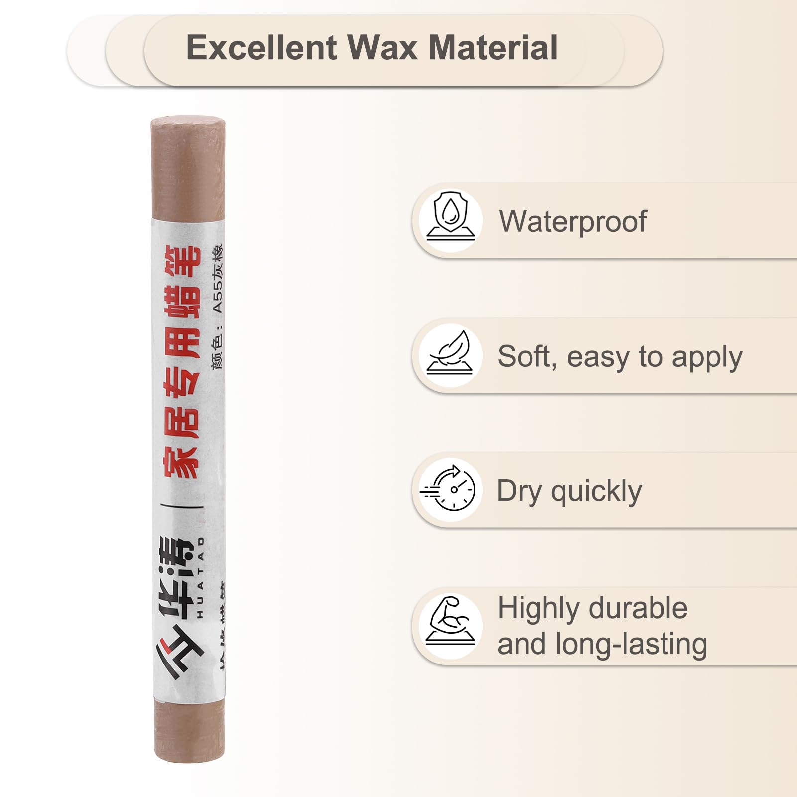 PATIKIL Furniture Repair Crayons, 6 Pcs Wax Wood Filler Sticks Wood Wax Crayons for Scratches Wood Floor, Holes, Tables, Grey Oak - Image 3