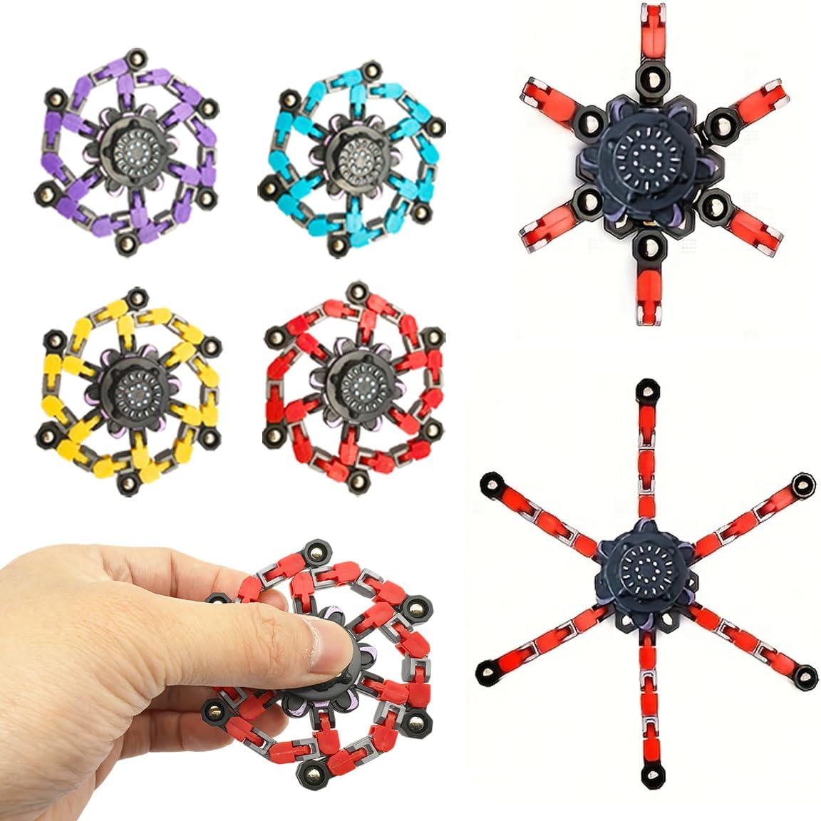 16 Pcs Transformable Fidget Toys with Gifts Box Sensory Stress Relief Toys Deformable Chain DIY Robot Toys for Kids Adults Easter Basket Stuffers Party Favors Halloween Birthday Classroom Prize Gifts