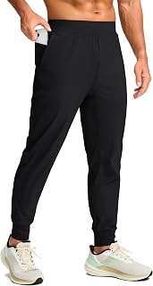 Men's Jogger Pants with Zipper Pockets Lightweight Athletic Workout Pants Gym Golf Joggers for Men Track Running