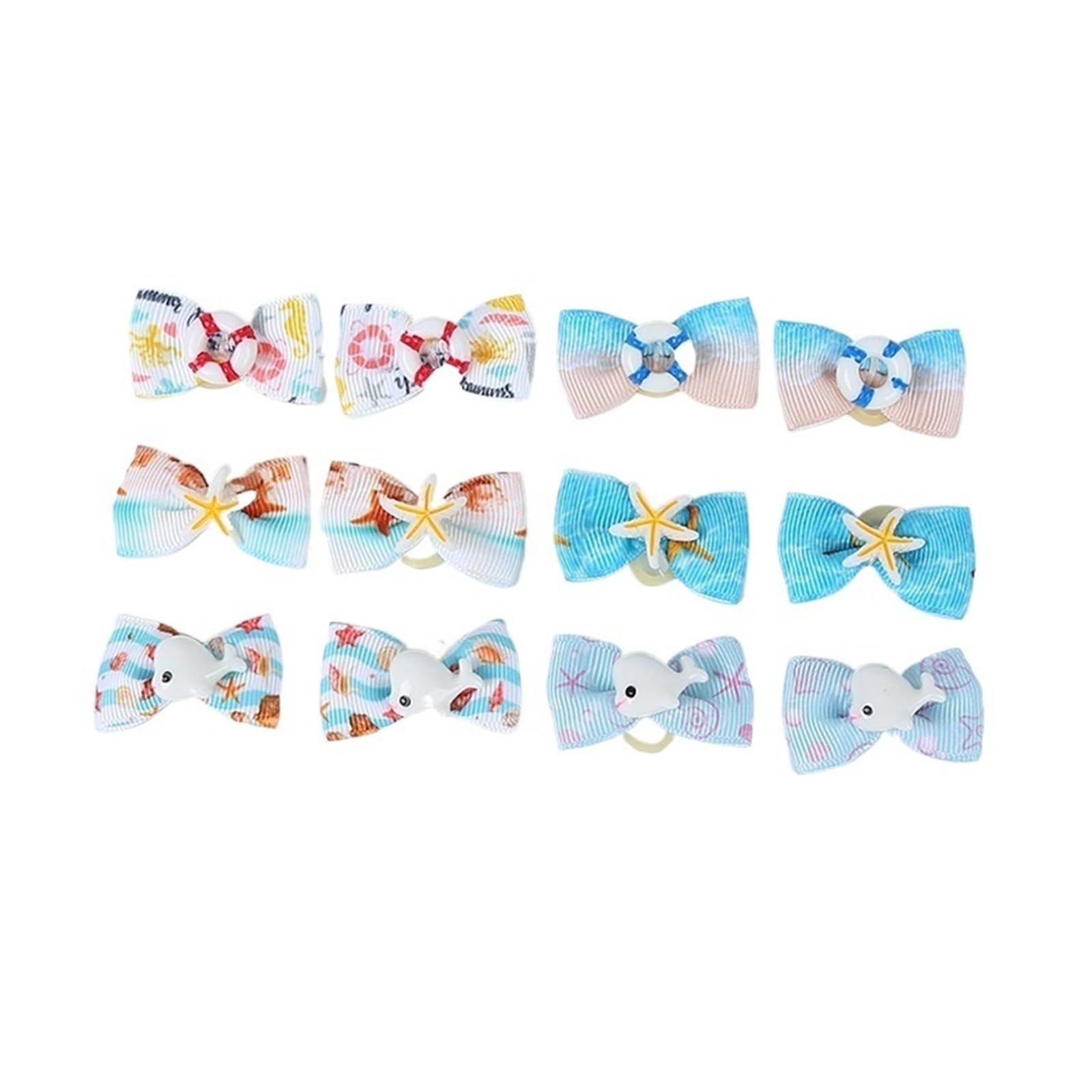Fiocchi per Capelli di Cani 50/100 pezzi Forniture for le vacanze estive in oceano Accessori for cani Fiocco alla moda Fascia in gomma for la testa Prodotti for animali domestici di piccola taglia(100