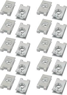 Aexit M6 19mmx11mm Home Hardware Iron Zinc Plated Extruded U Nut Clip 20pcs Model:59as271qo455