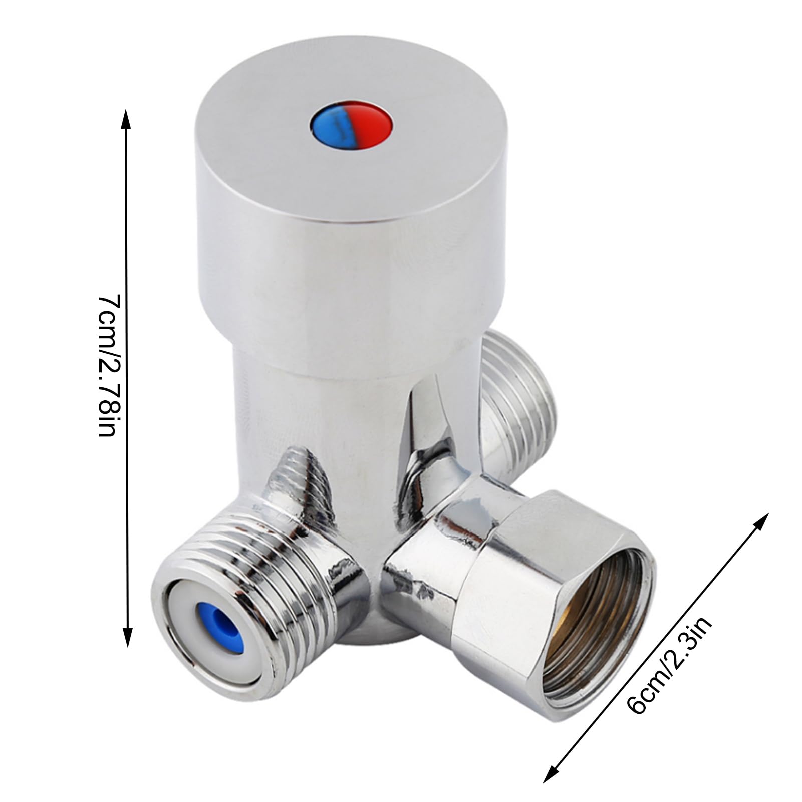 Ausla Mitigeur Thermostatique, Valve Mélangeur G1/2 en Laiton pour Eau Froide et Chaude avec Contrôle de Température et Clapet Anti-retour