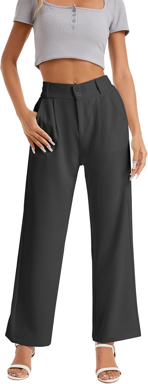 neezeelee Women’s Wide Leg Dress Pants High Waisted Flowy Business Casual Trendy Work Pants Dressy Trousers