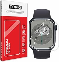 POPIO Acrylic Screen Guard Protector Compatible for Apple Watch Series 7 / Series 8 / Series 9, 45mm (Transparent) with Edge to Edge Full Screen Coverage & Easy Installation Kit, Pack of 2