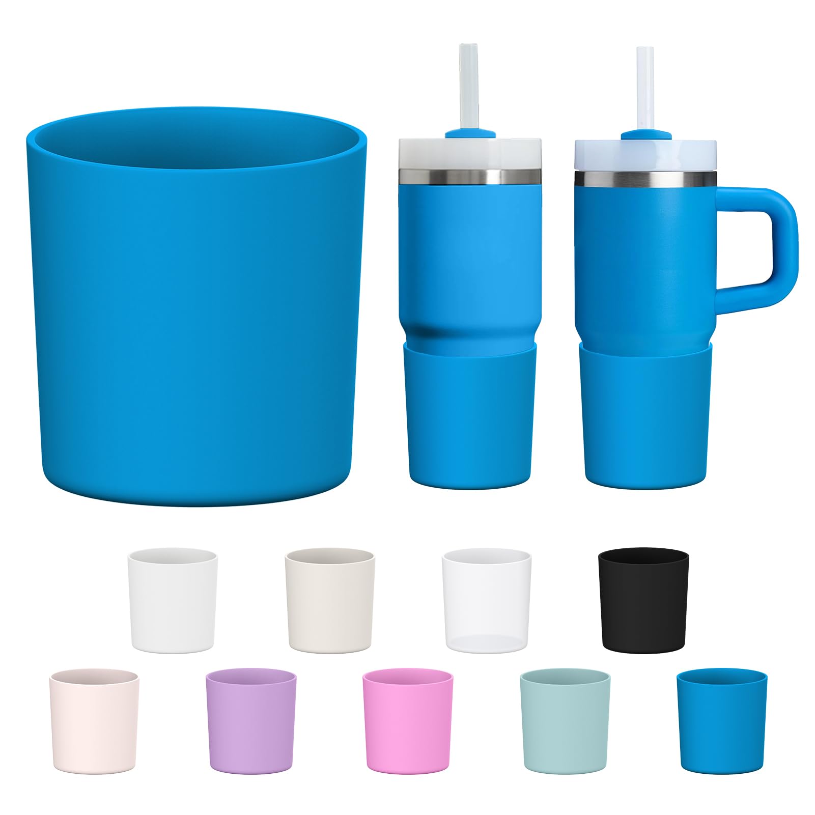 WUQID Higher Silicone Boot Compatible with Stanley Quencher H2.0 & IceFlow Flip & ProTour 40oz 30oz 20oz 14oz, Fit Same Diameter 14oz 20oz 30oz 40oz