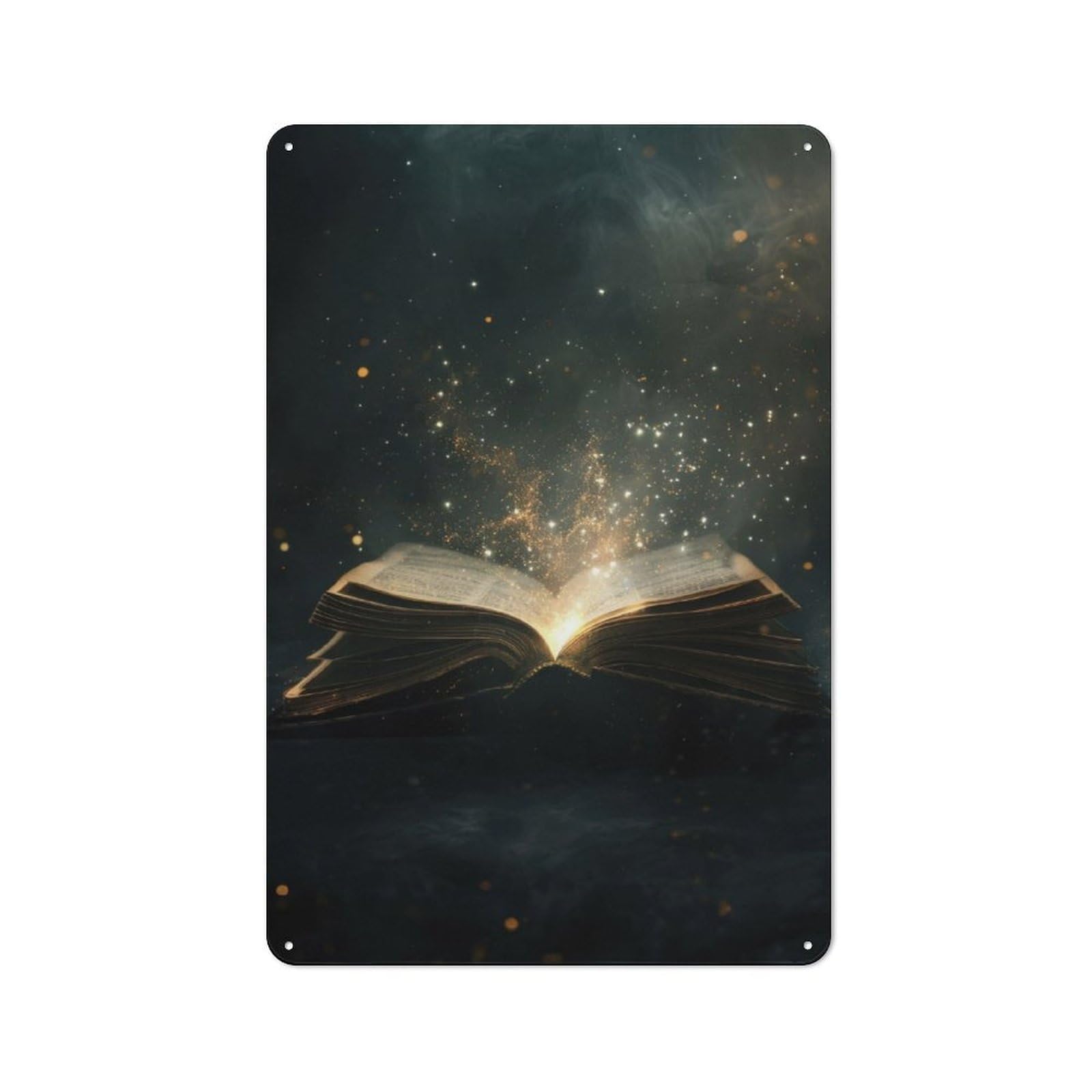 Junmoney Spell Book Tin Wall Plaque 30X20cm With For Bar Or Restaurant, Suited To Bar Decor Enthusiasts