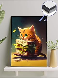 Postermanya (pster377) Cute Cat Kedi Manga Anime Çerçeveli Tablo - Çerçeveli Poster 21 x 30