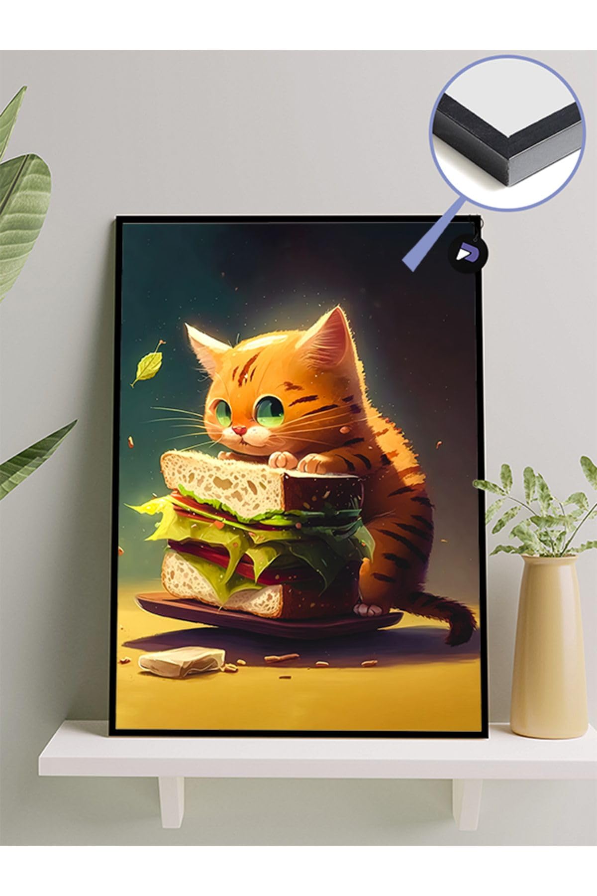 Postermanya (pster377) Cute Cat Kedi Manga Anime Çerçeveli Tablo - Çerçeveli Poster 21 x 30