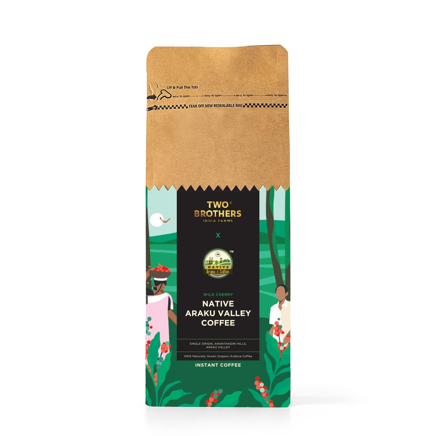 TWO BROTHERS ORGANIC FARMS Native Araku Valley Instant Coffee (250g) | Arabica & Chicory Blend, No Additives, Rich Flavor | Wild Cherry Infused, Sustainable & Handpicked from Adivasi Farmers-image-42