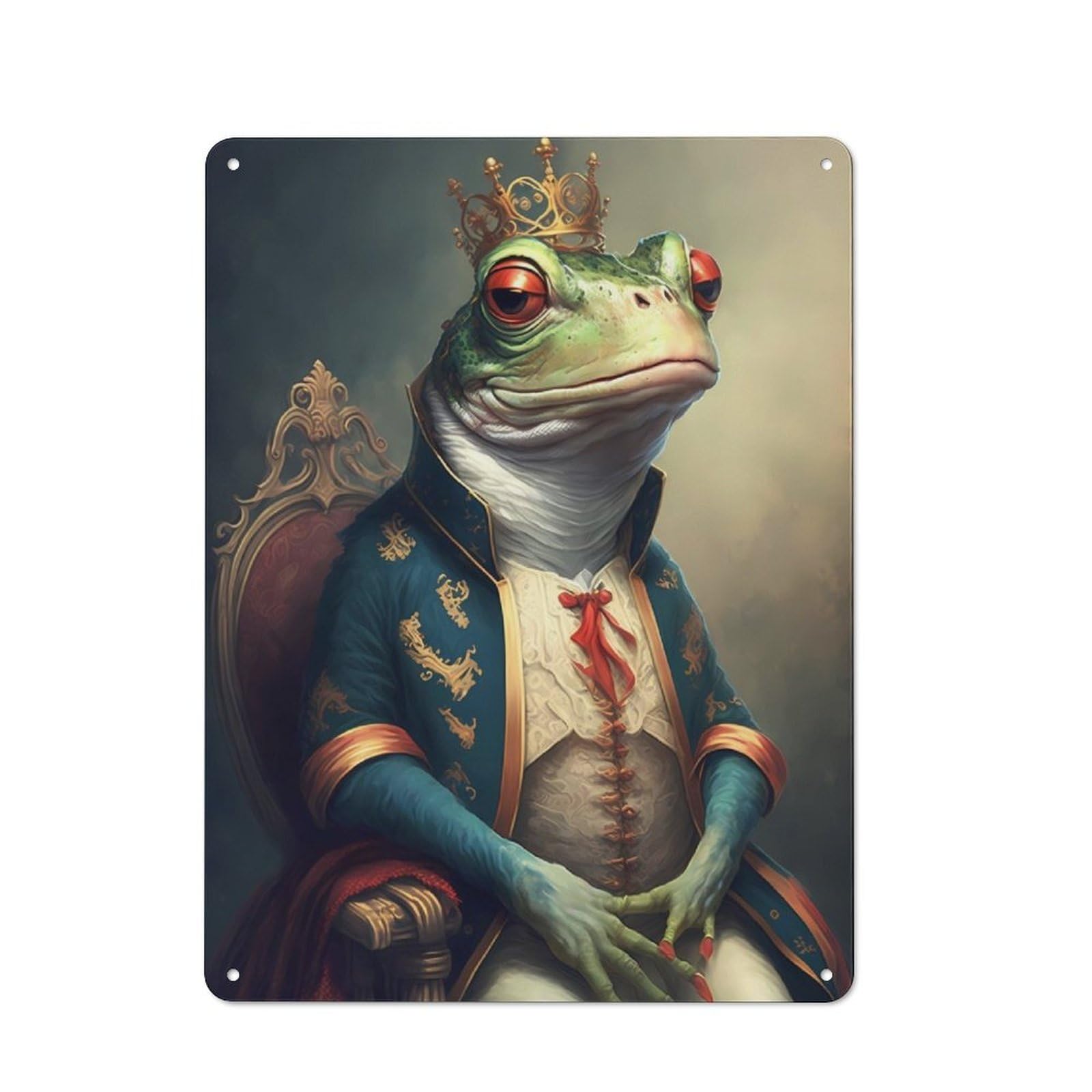 Junmoney Frog Mysticism Retro Tin Wall Plaque 40X30cm For Studio Or Craft Room, Winter Wall Decor For Creative-Space Collectors