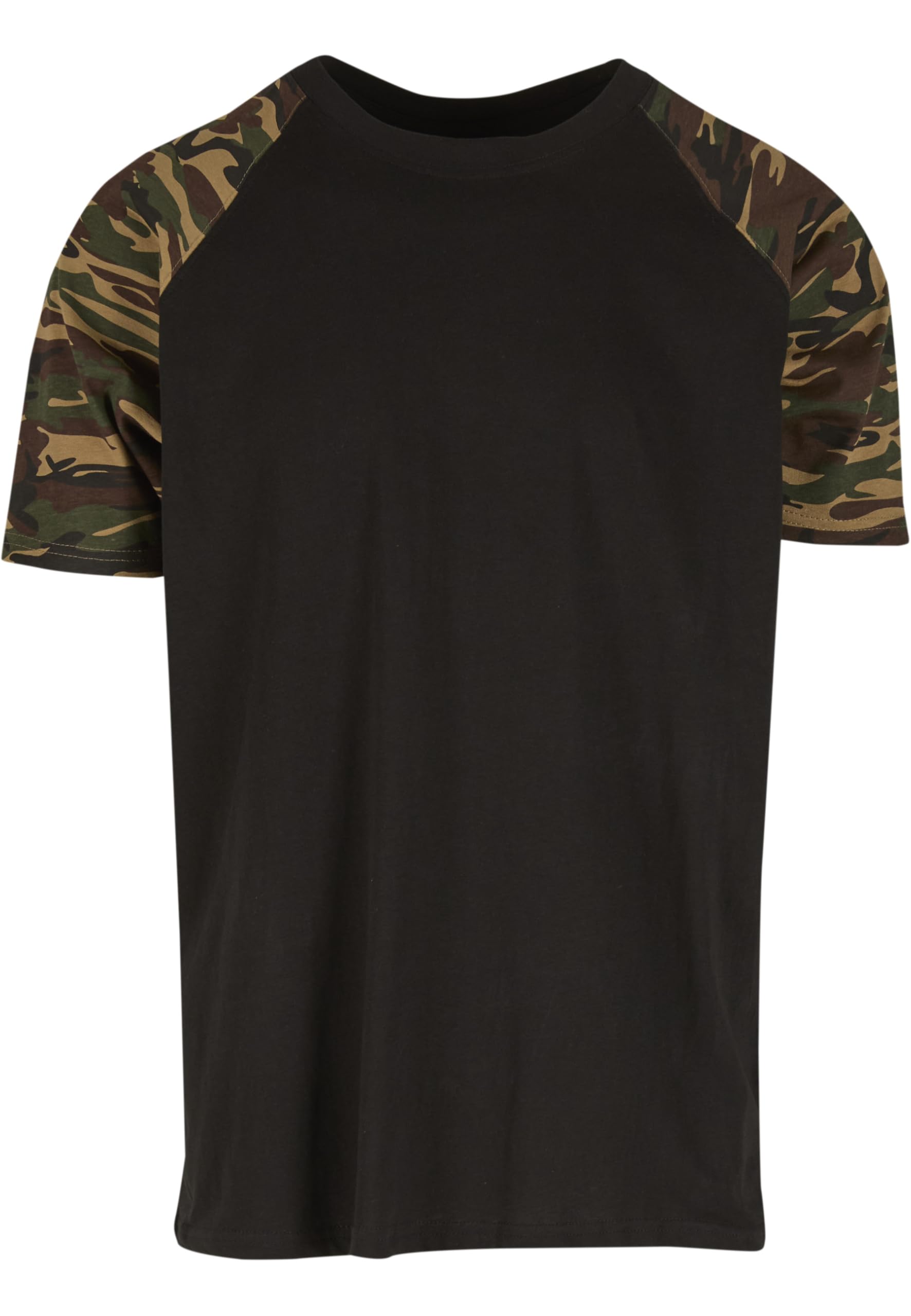 Urban Classics Men's Raglan Contrast Tee T-Shirt, Black/woodcamo, L