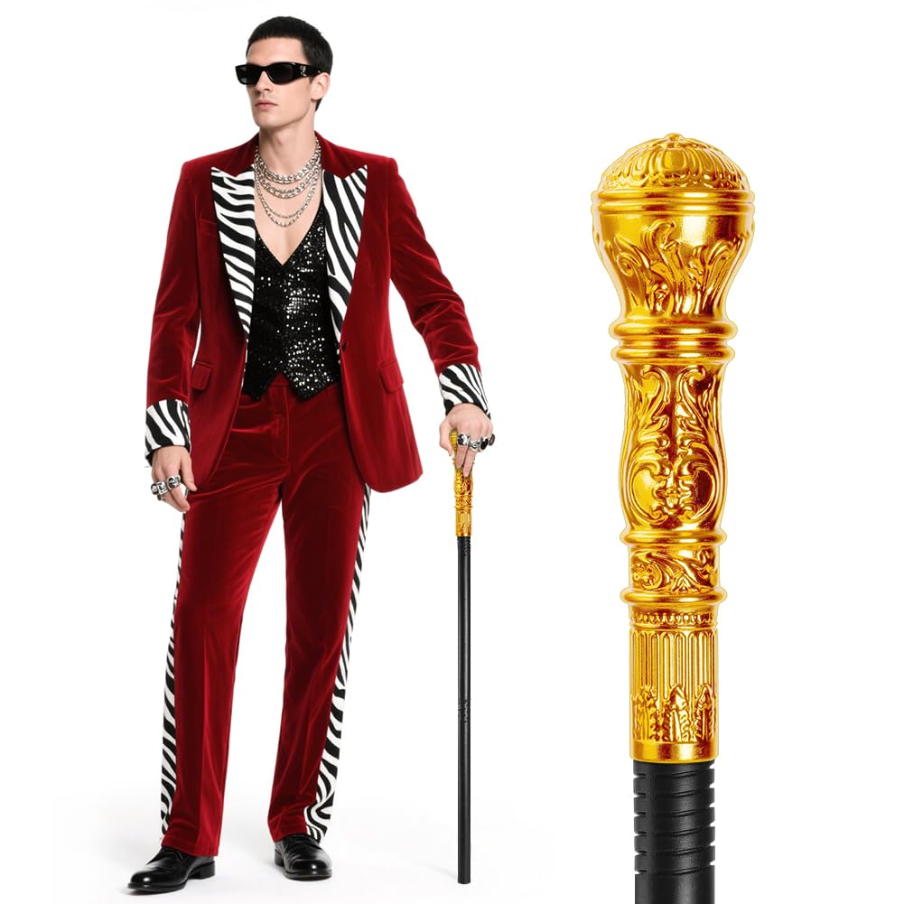 AUYAO Halloween Gothic Vintage Gehstock Zauberer Zauberstab Cosplay Props Steampunk Gehstock Spielzeug Zauberstab Pharao Zepter Zauberer Kostüm Gothic Looks Fasching Party Halloween Karneval