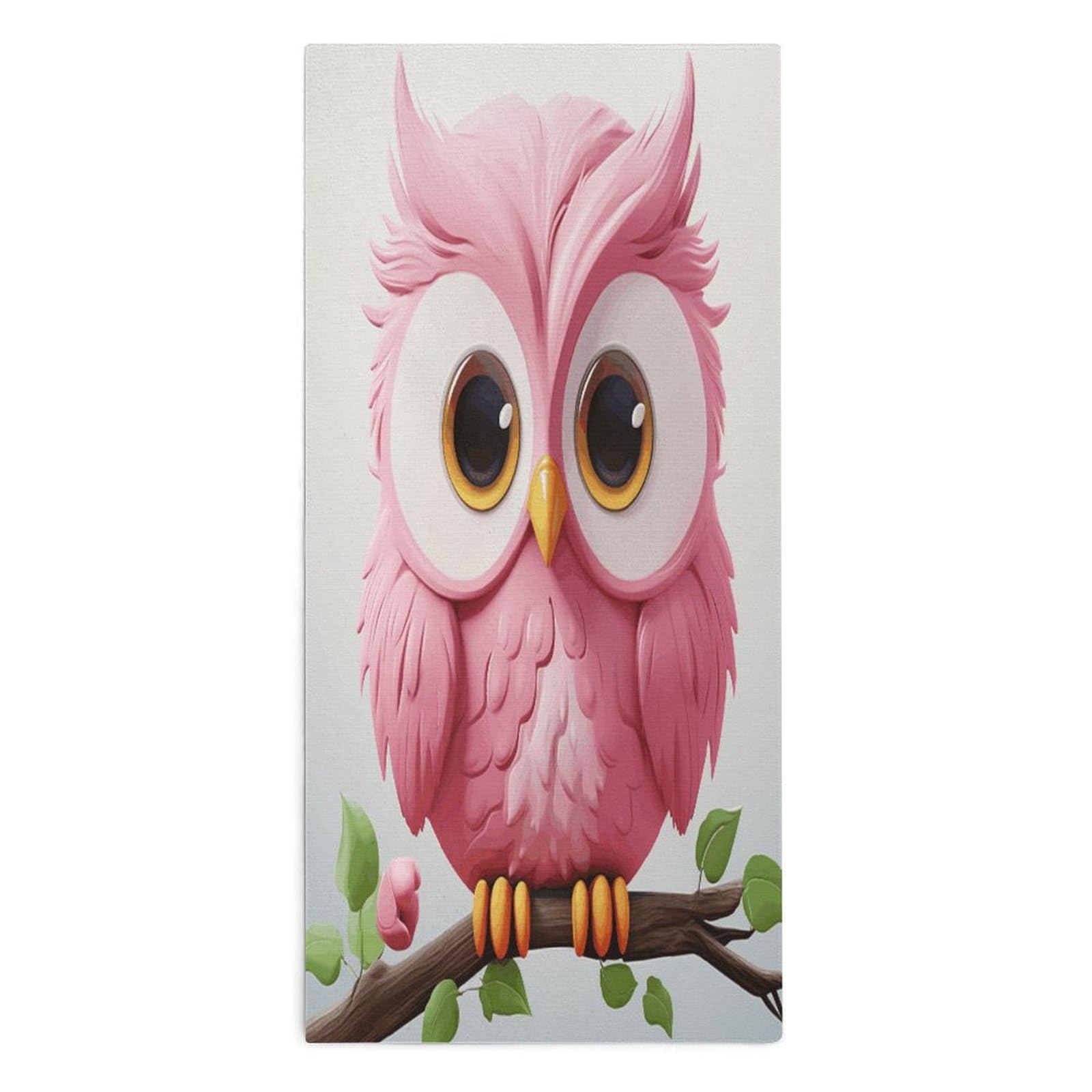 VstaDank A Pink Owl Towel Quick Dry Absorbent Towels for Beach Thin Soft Lightweight Travel Bath Towel Sand Free Super Microfiber Face Towels for Sport Bath Adults