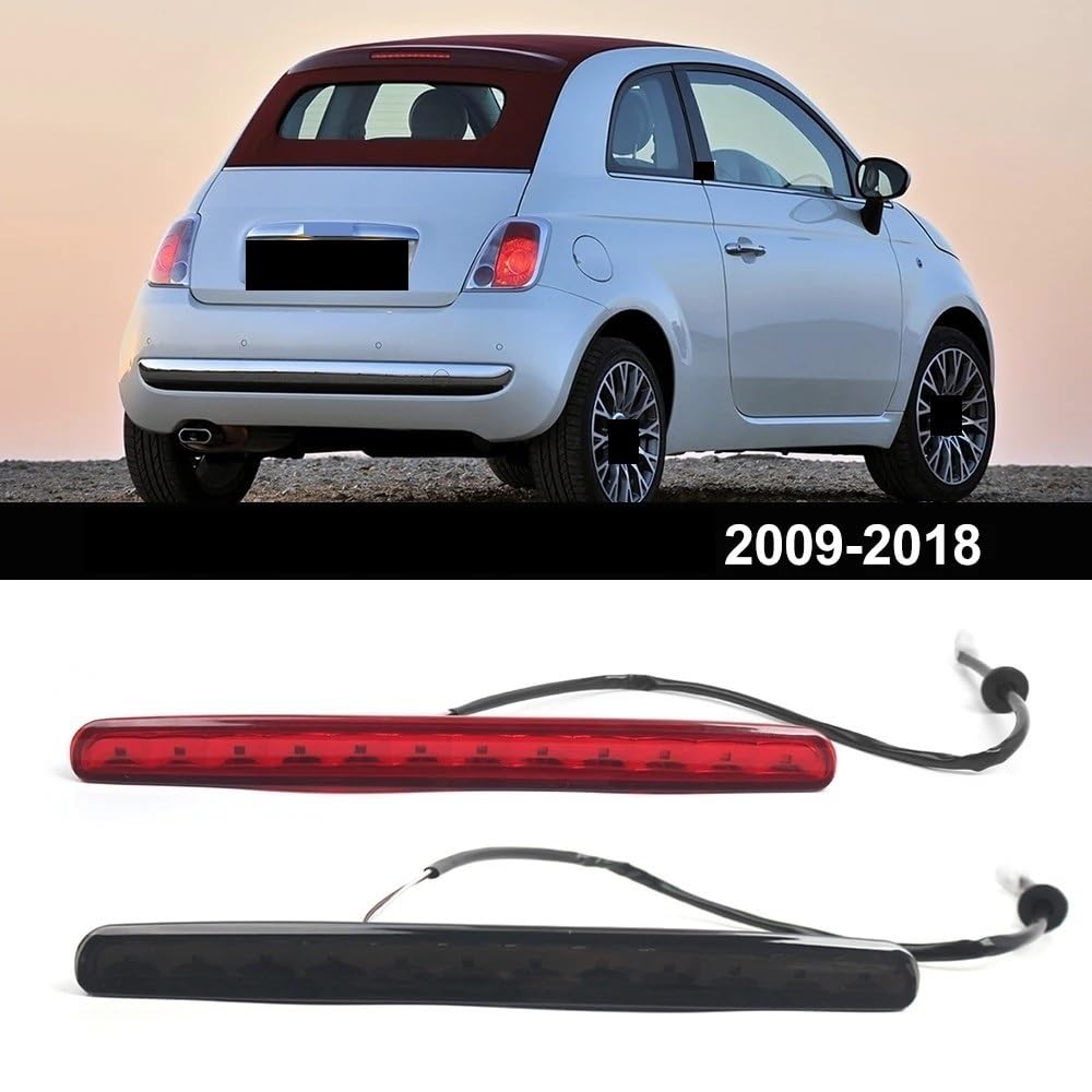 Fanale Posteriore Terzo Stop per Fiat per 500 Cabrio 2009 2010 2011 2012 2013-2018 Luce Freno Posteriore Alta Lampada Freno Supplementare(Red)
