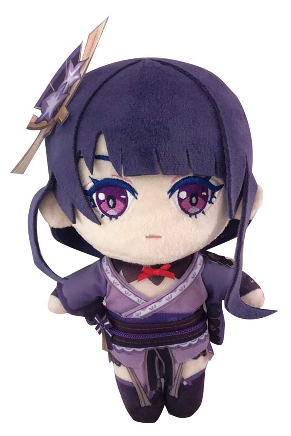 Mowseper Genshin Impact Plush Doll Raiden Shogun Anime Game Character Design Figure Soft Pillow Decorations Cosplay Doll Toy Birthday Gifts for Anime Game Fans，23cm