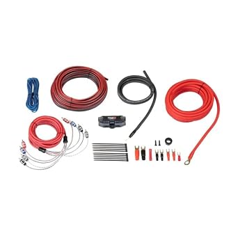 Cerwin Vega High-Performance 8 Gauge 4-Channel Amplifier Connection Kit - Oxygen Free Copper Wires, RCA Amp Cable, Fuse Holder for Superior Car Audio System, Ideal for 8 Channel Amplifiers CAK84