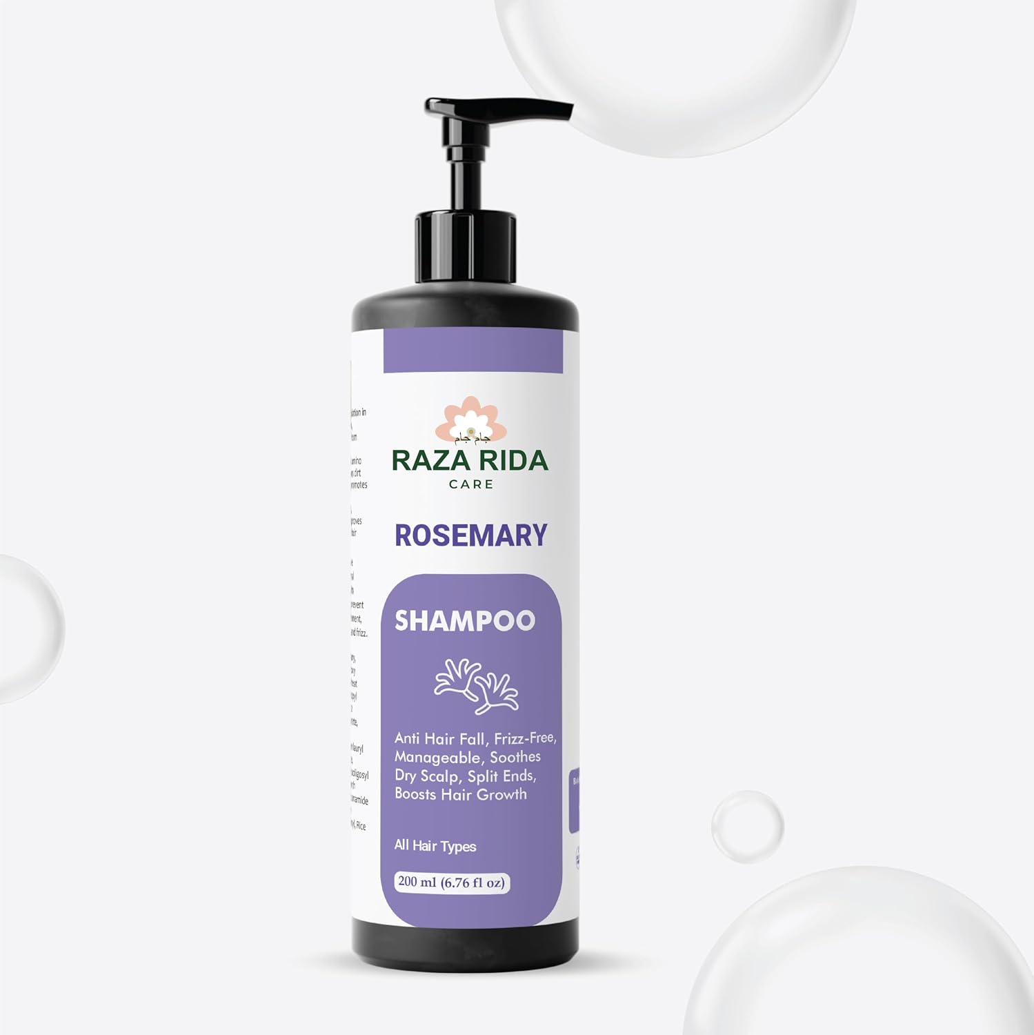 RAZA RIDA Care Rosemary Shampoo for Hair Growth & Anti Hair Fall | Strengthens Roots, Controls Frizz, Soothes Dry Scalp, S...