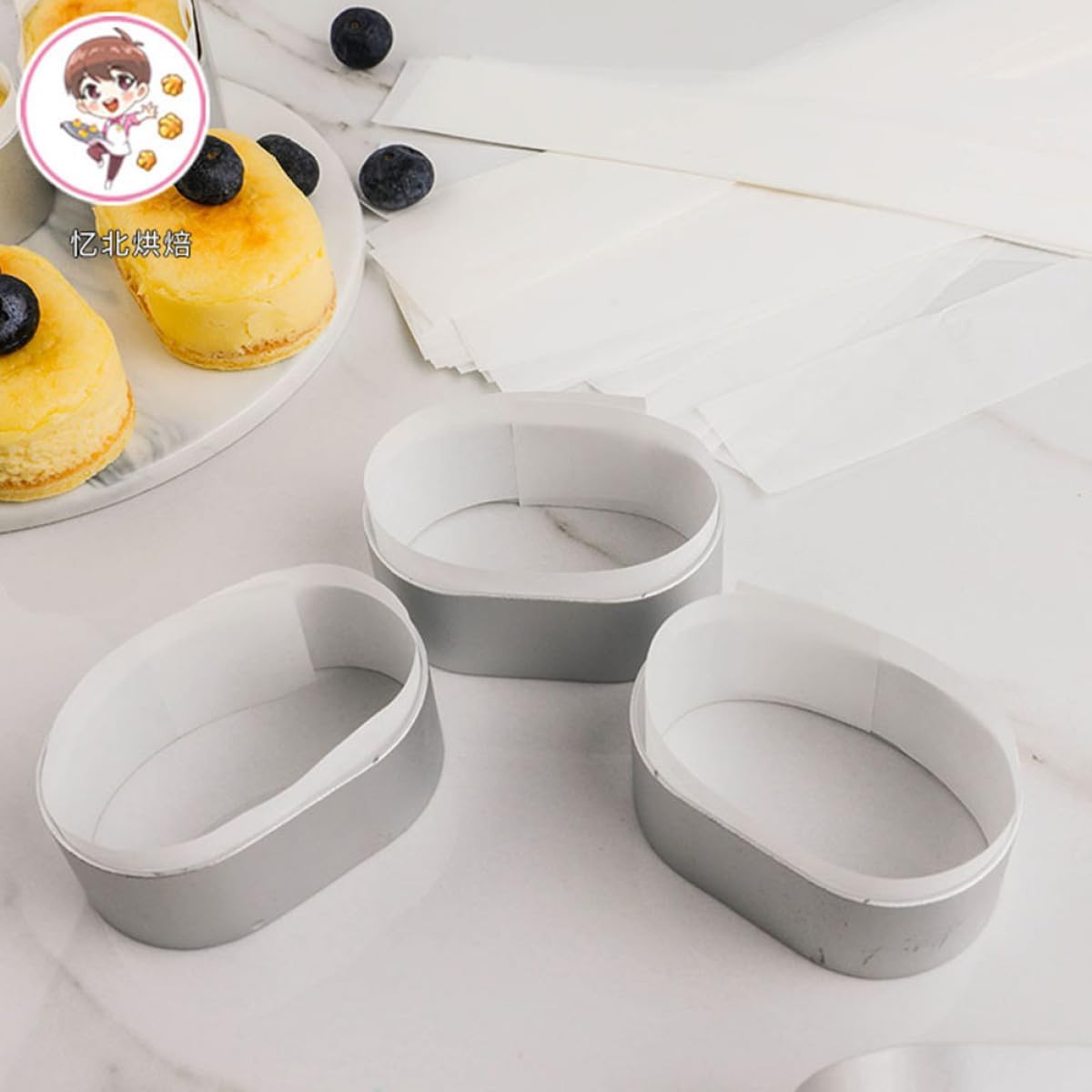 110PCS Stainless Steel Cheese Mold Set Creative Baking Tool for Cake and Chocolate Professional Baking Moulds for Cheesecake for Home