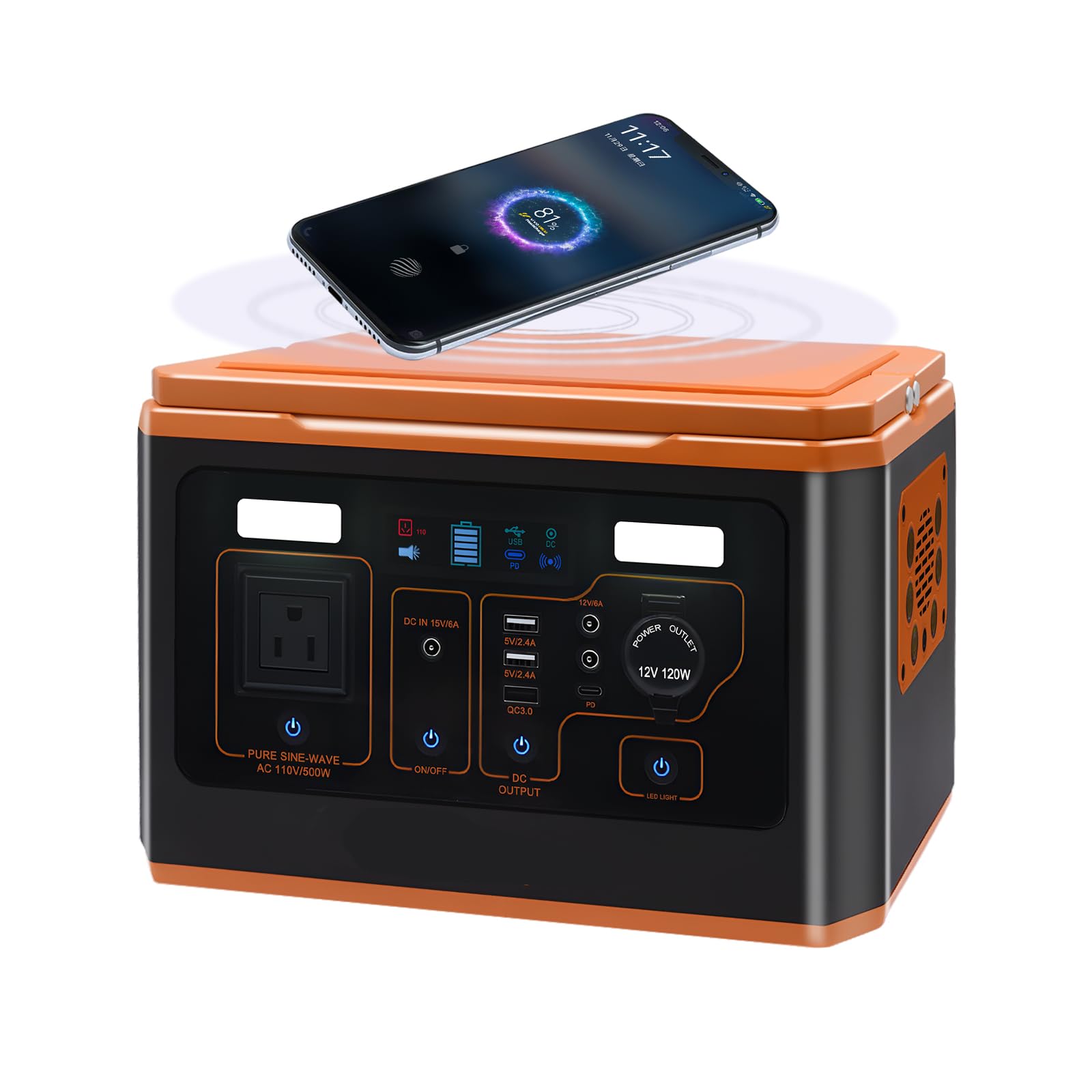 KAOLALI Estación de Energía Portátil 499 Wh 135000 mAh - Generador Solar Portátil 220V/500W, con salida de CA, Fuente de Alimentación de Emergencia, Generadores para Autocaravanas