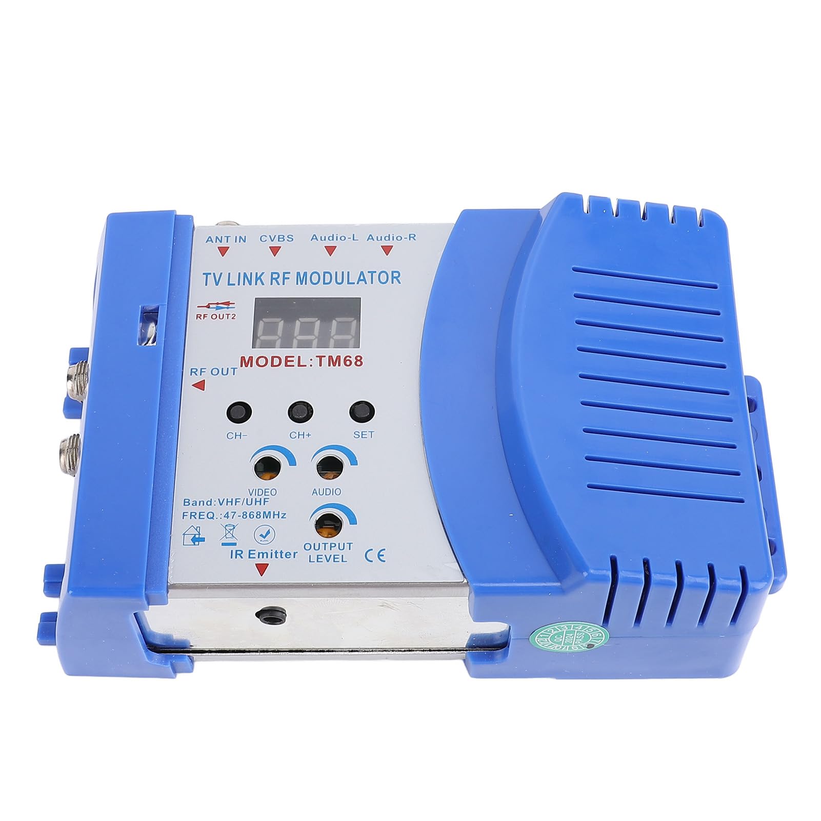 Yunseity RF Modulator Converter, Audible Video TV Converter 6MHz 7MHz 8MHz Bandwidth for Local CATV System (US Plug)