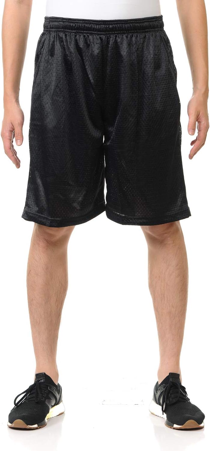 LA Gen - Men's Athletic Active Basketball Mesh Shorts with Pocket, Sizes S-5XL