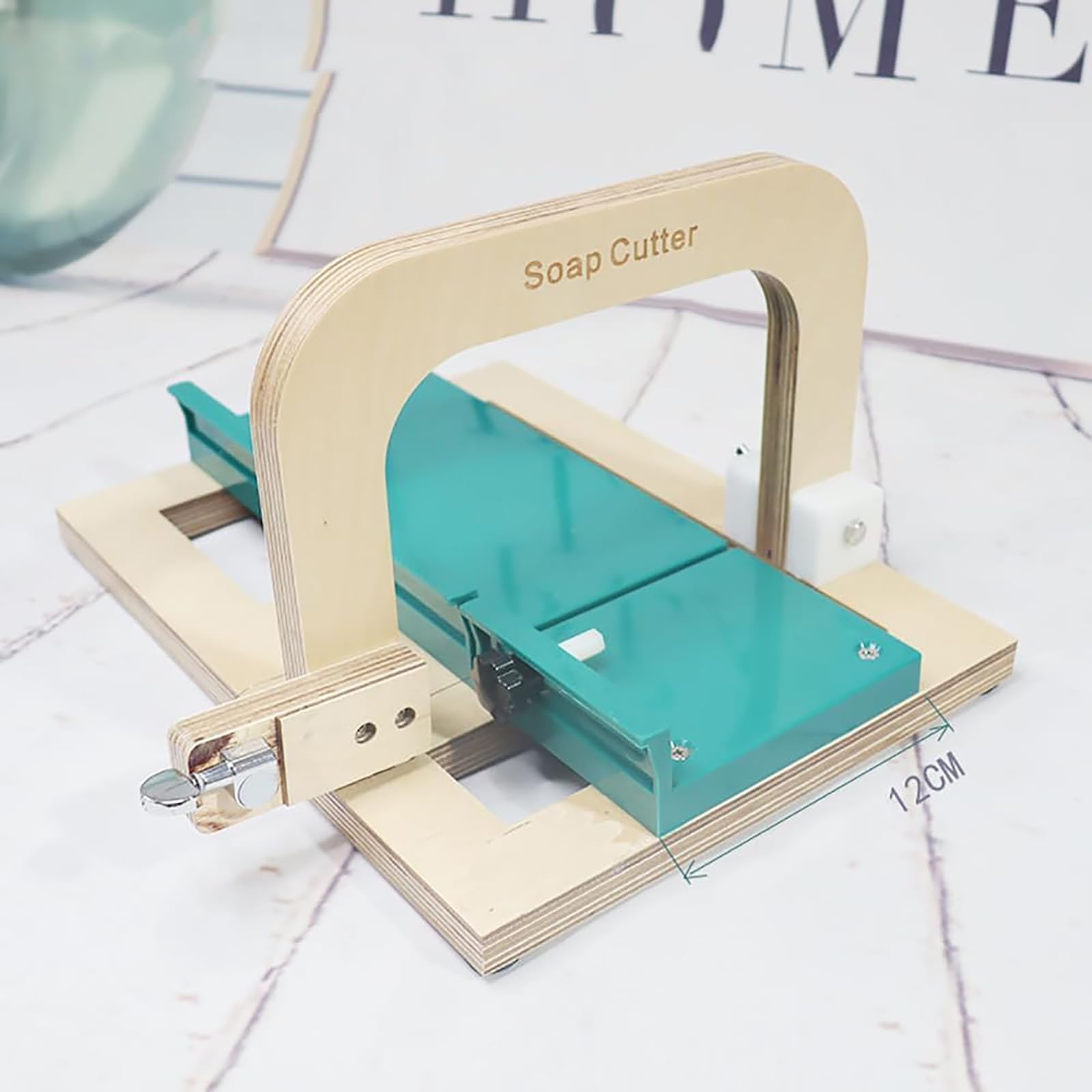 SaryEdge Wooden Soap Cutter, Professional Soap Cutter, DIY Cutting Making, Adjustable Steel Wire Tightness, Clear Scale, Perfect Cutting, Used for Soap Making Candle Trimming,