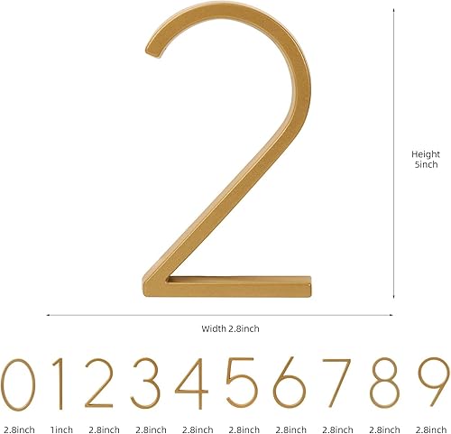 Miniatura 2 de Números de casa modernos para exteriores de 5 pulgadas, letreros de dirección de aleación de zinc, números de dirección de casa para casa con