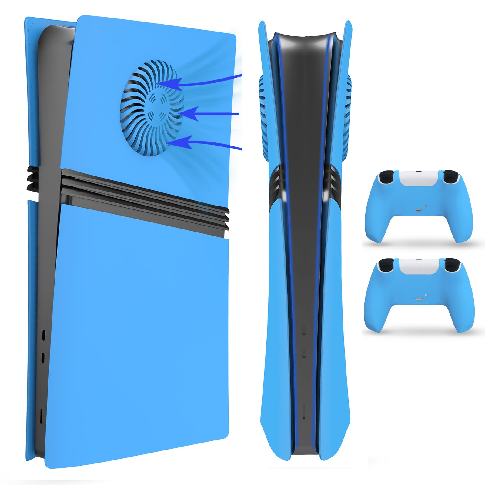 PEYANZ Faceplate Cover for PS5 Digital Edition + 2 Controller Covers