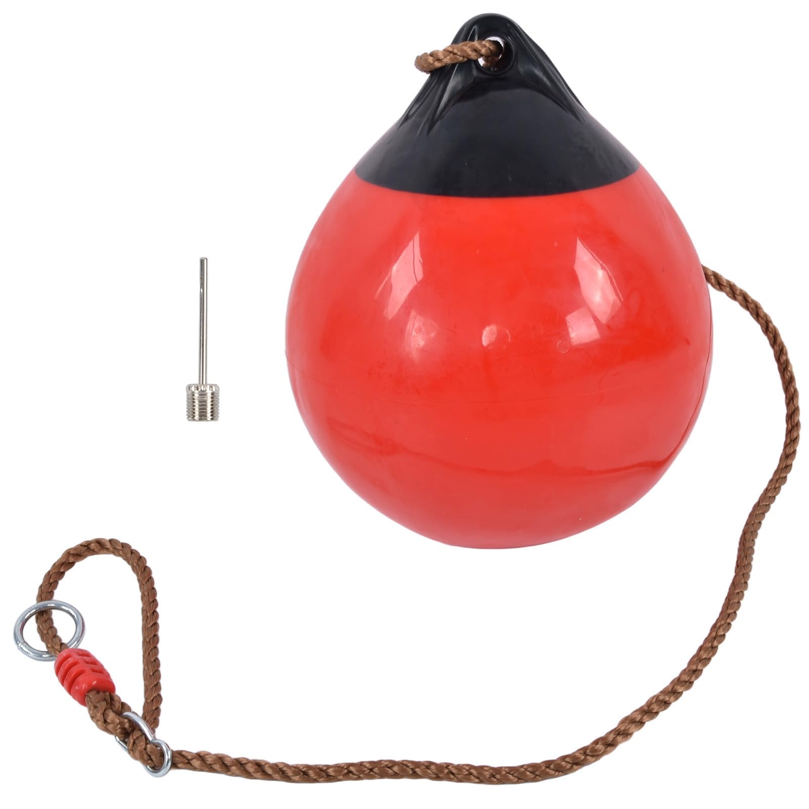 Altalena Gonfiabile con Palla 29 Cm Rossa con Catena in Corda, Sedia Sospesa Rotonda in Plastica per Giochi da Giardino per Interni Ed Esterni Bambini