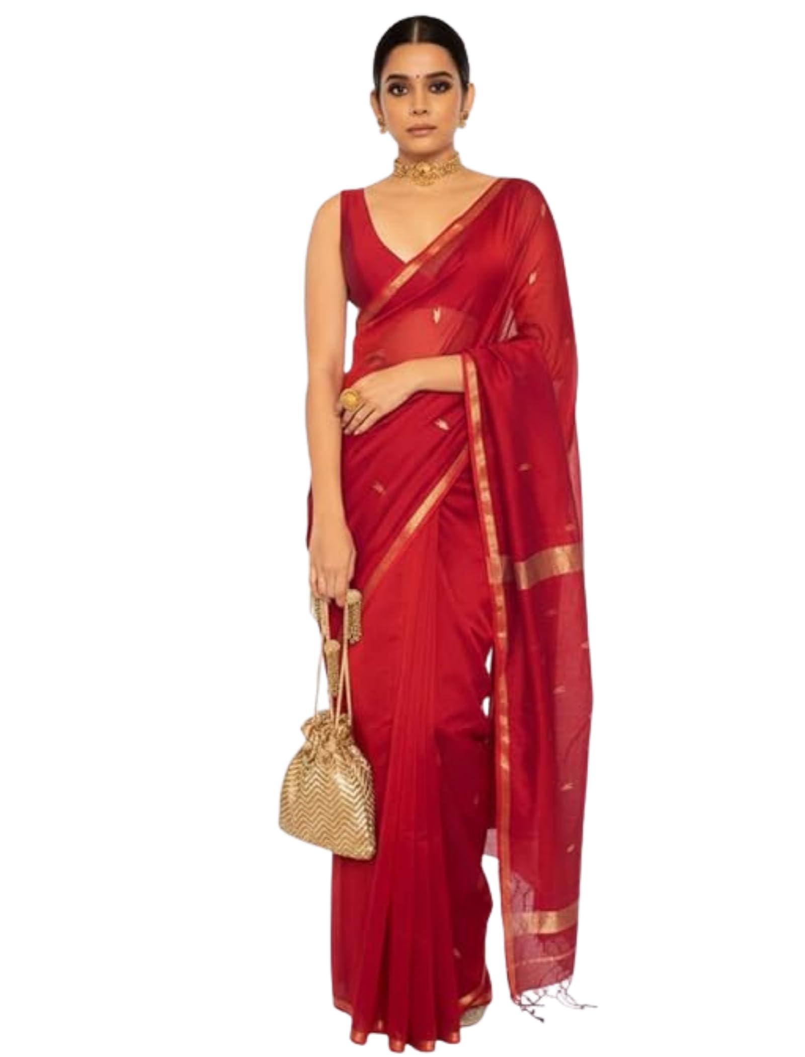 Women’s Soft Silk Blend Saree with Subtle Zari Border | Elegant Lightweight Ethnic Saree with Unstitched Blouse Piece-image-36