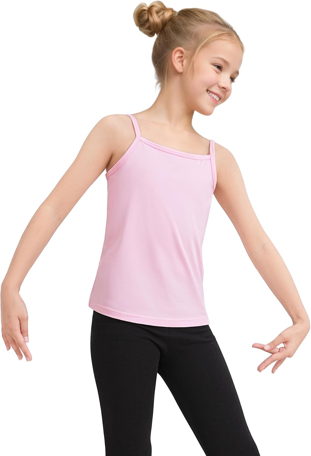 Auranso Girls Undershirts Toddler Camisole Adjustable Straps Cami Dance Tank Tops 3 Pack - Image 4
