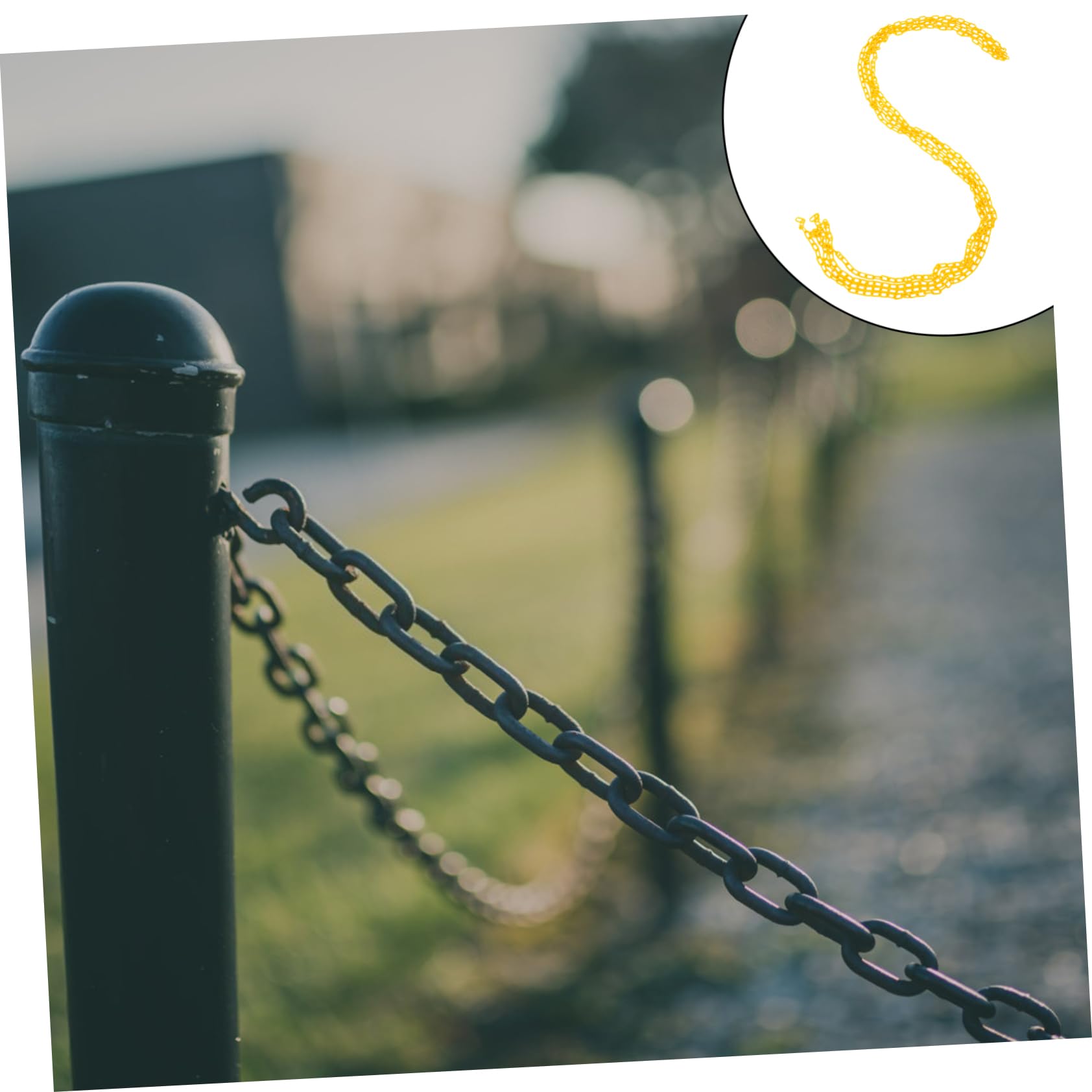 HOMOCONO The Chain Yellow Barrier Chain Safety Barrier Chain Traffic Barrier Chain Driveway Road Chain Construction Site Chain Construction Site Safety Barrier Road Barrier Chain Plastic