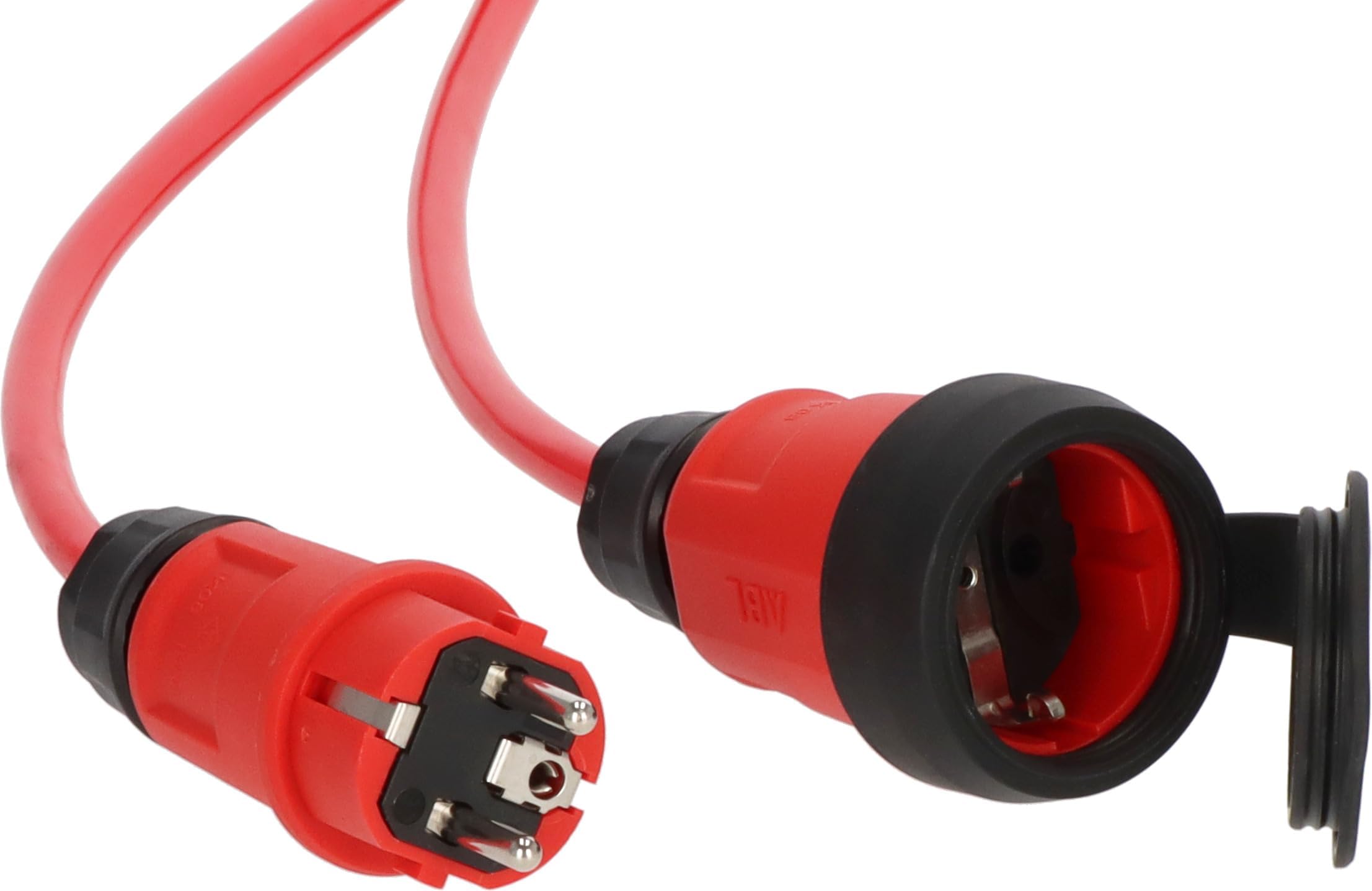 Brennenstuhl Professional Verlängerungskabel VQ 1200 IP44, 10m | Kabel H07BQ-F 3G2,5 in rot, Baustelleneinsatz und ständiger Einsatz im Freien, Made in Germany