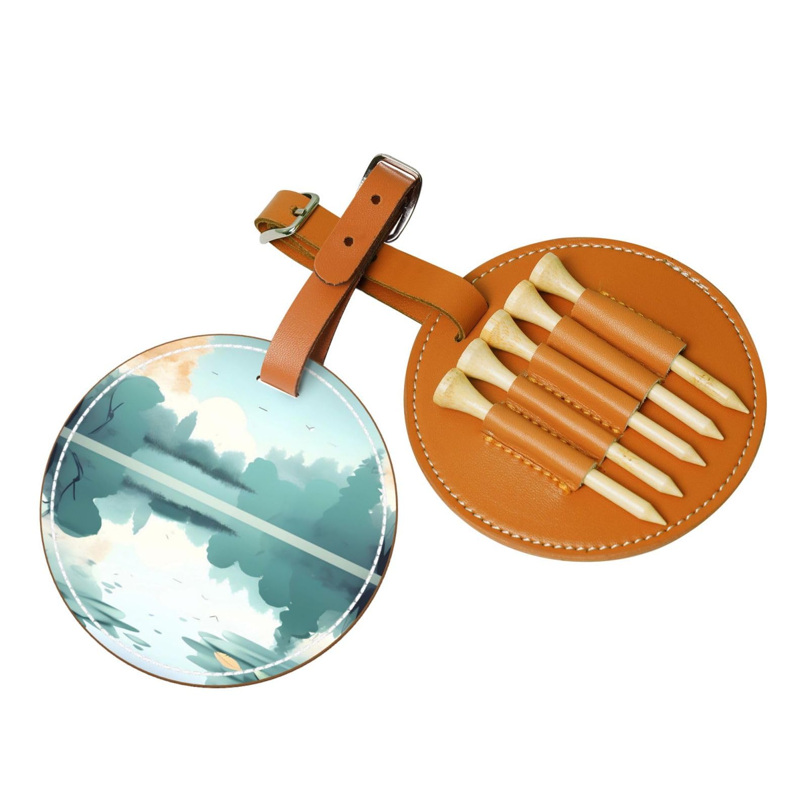 WXXWXD Fallen leaves on a tranquil lake Printed Golf Tee Storage Bag - Portable Storage, Easily Organize Tees