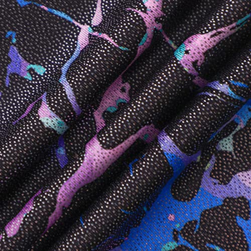 Image of EQSJIU Gymnastics Leotards for Girls Kids Rainbow Mosaic Mermaid Butterfly Stars Leopard Galaxy Tie Dye Cosmos Leopard