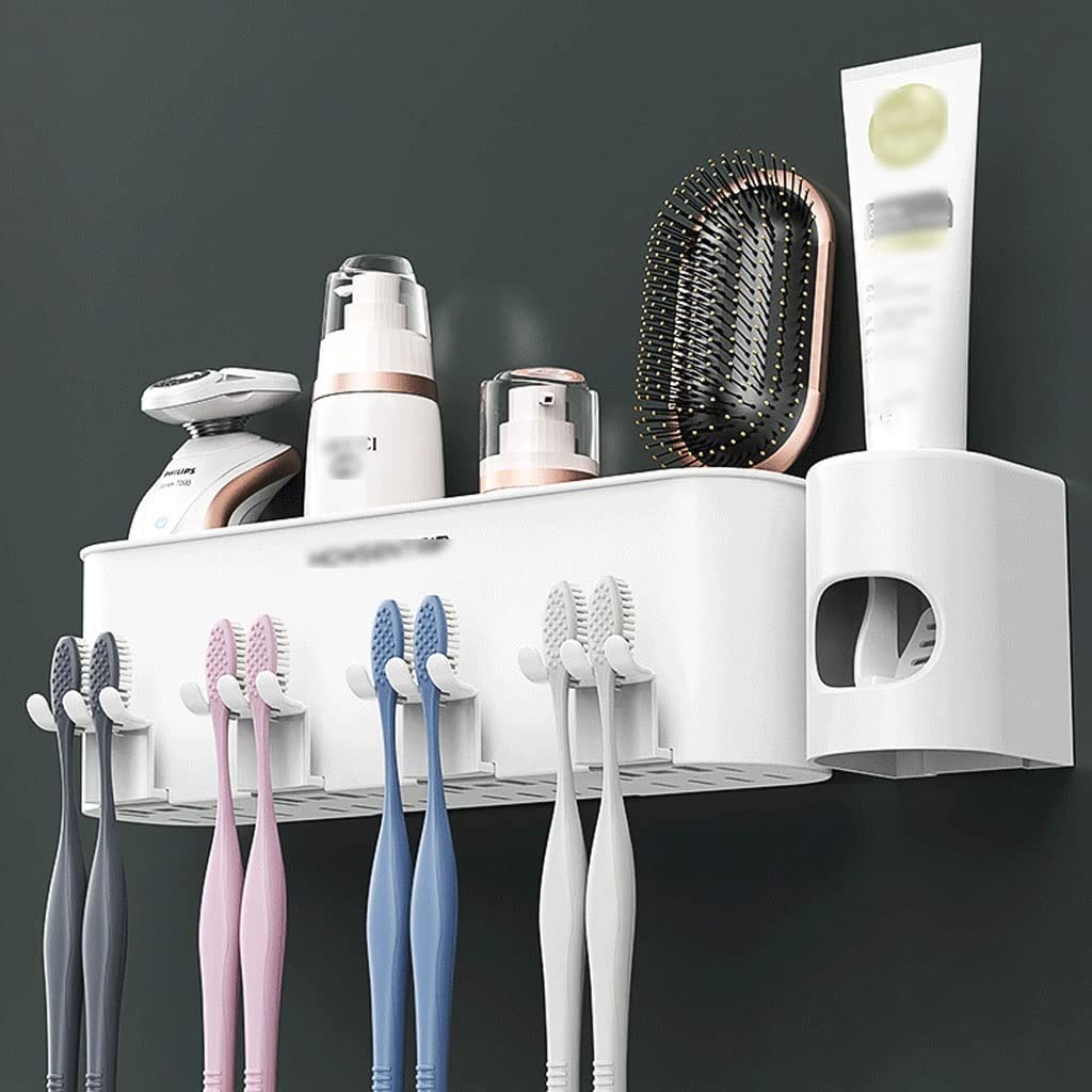 Estante para Cepillos de Dientes 2 Pezzi Porta dello spazzolino da Denti a Monte del Bagno con Bombetta for la spazzolatura della Tazza di spazzolatura del dentifricio Kit di spremitura(E)