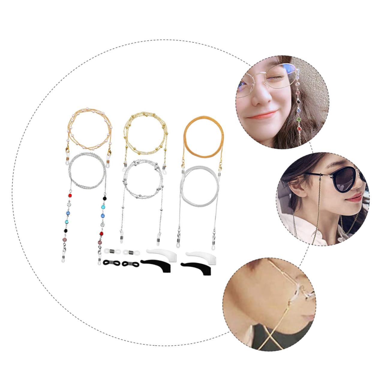 VALICLUD Cadena De Máscara De Cadena Para Gafas Cordones Para Anteojos Anti-perdida Gafas De Sol Negras Gafas De Sol De Moda Cadenas De Anteojos Cuerdas Para Gafas Creativas Cobre