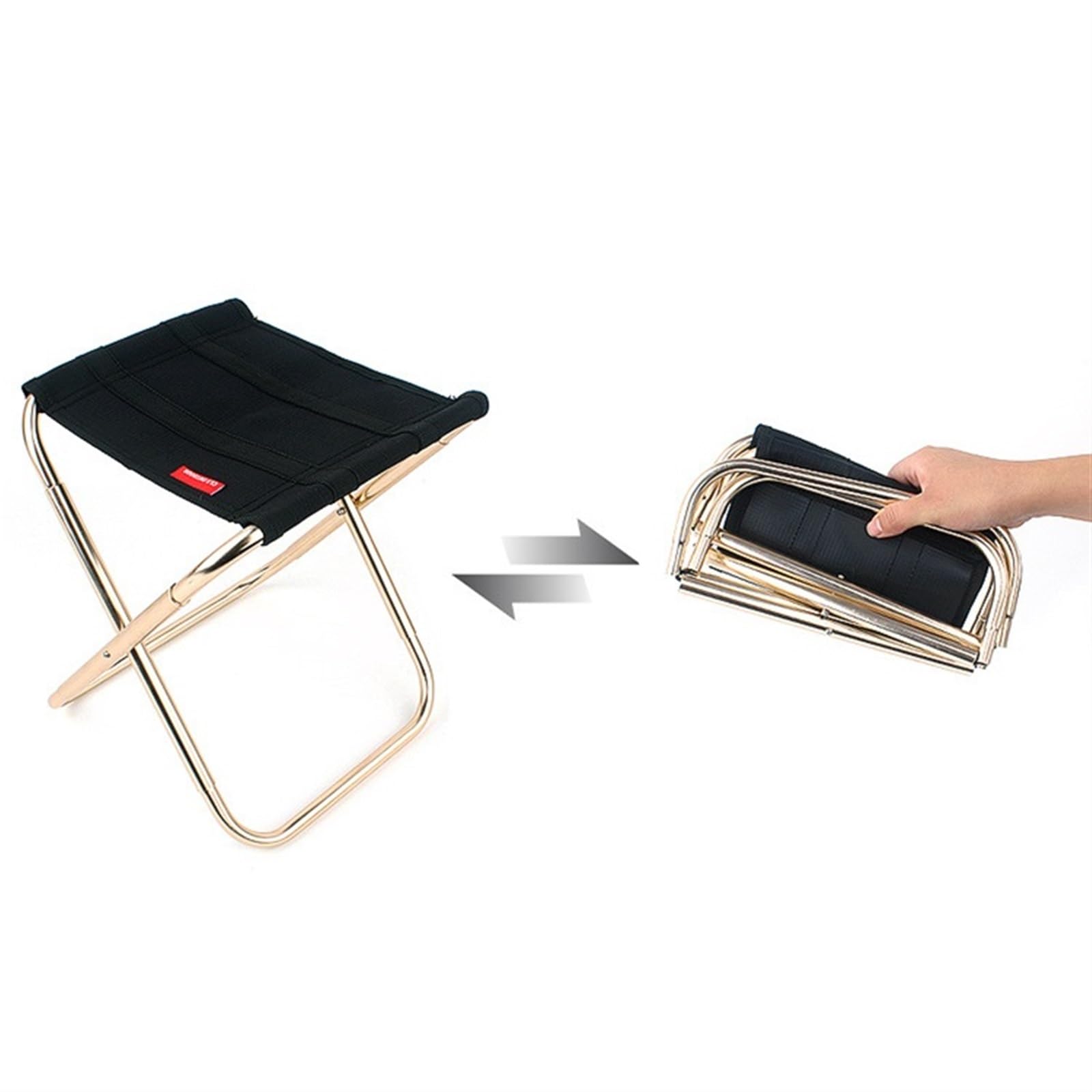 klapphocker Outdoor Faltbare Kleine Hocker Metall Tragbare Grill Angeln Stuhl Camping Lagerbar Bank Picknick Stuhl Campinghocker(Pattern a)
